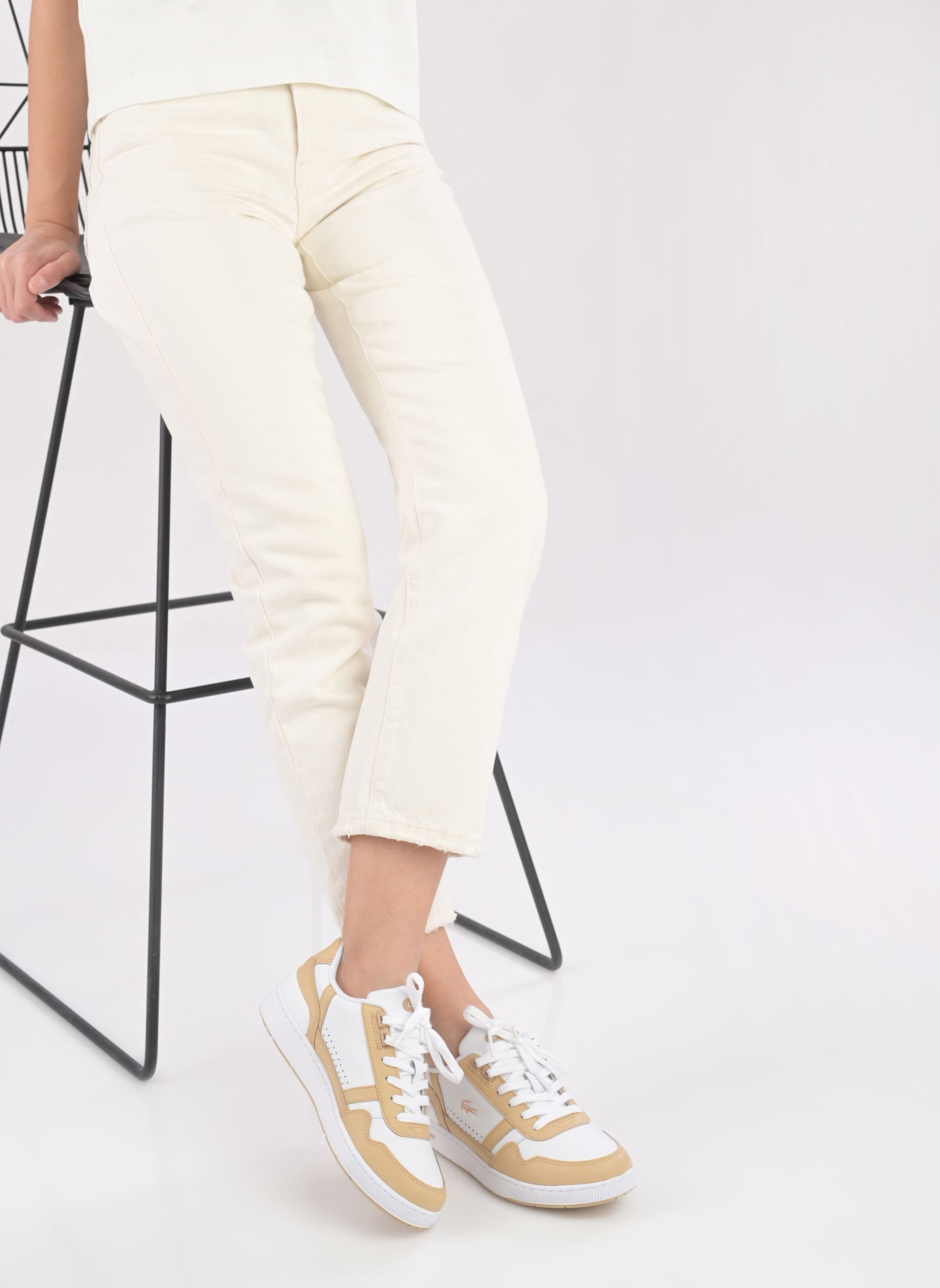 Lage sneakers T-Clip 0722 1 Sma W dames wit Lacoste Lage sneakers T-Clip 0722 1 Sma W dames wit WHT/LT BRW