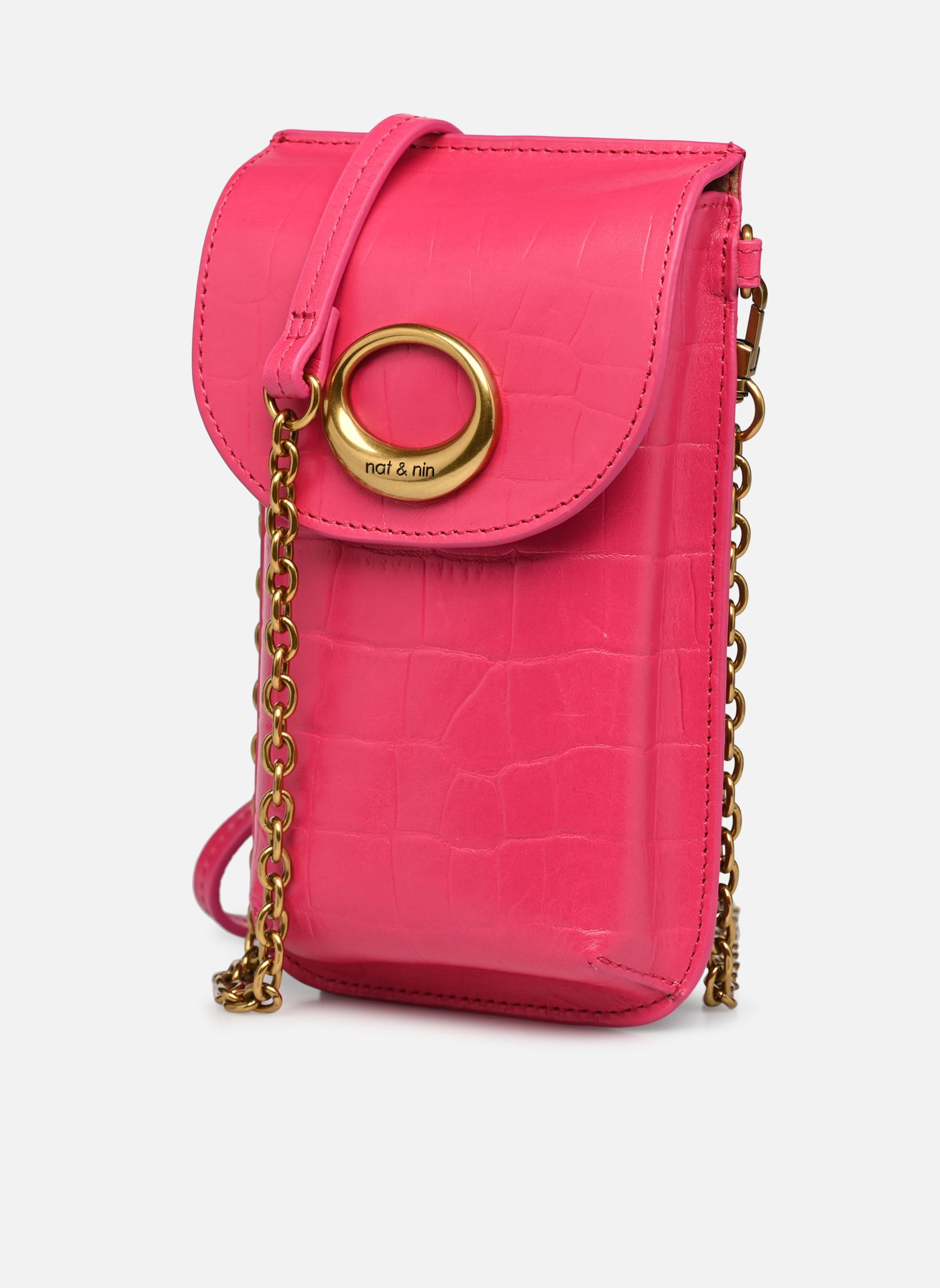 Pochettes Mindy femme rose Nat & Nin Pochettes Mindy femme rose CROC PRALINE