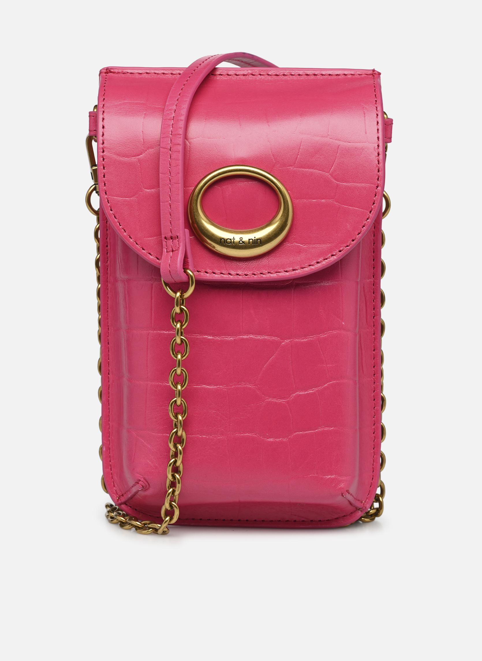 Pochettes Mindy femme rose Nat & Nin Pochettes Mindy femme rose CROC PRALINE