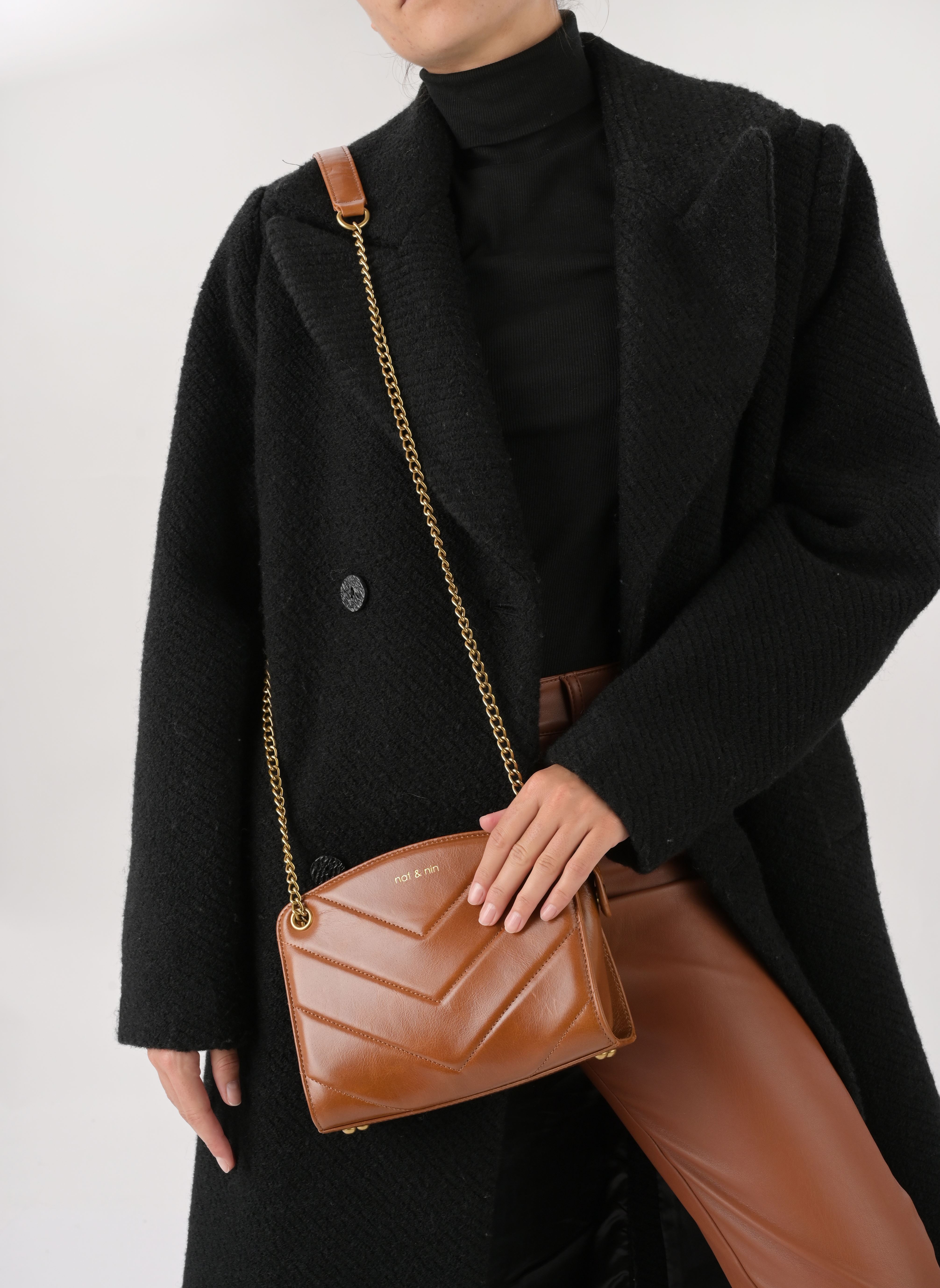 Umhängetaschen Mini Simone damen braun Nat & Nin Umhängetaschen Mini Simone damen braun COGNAC