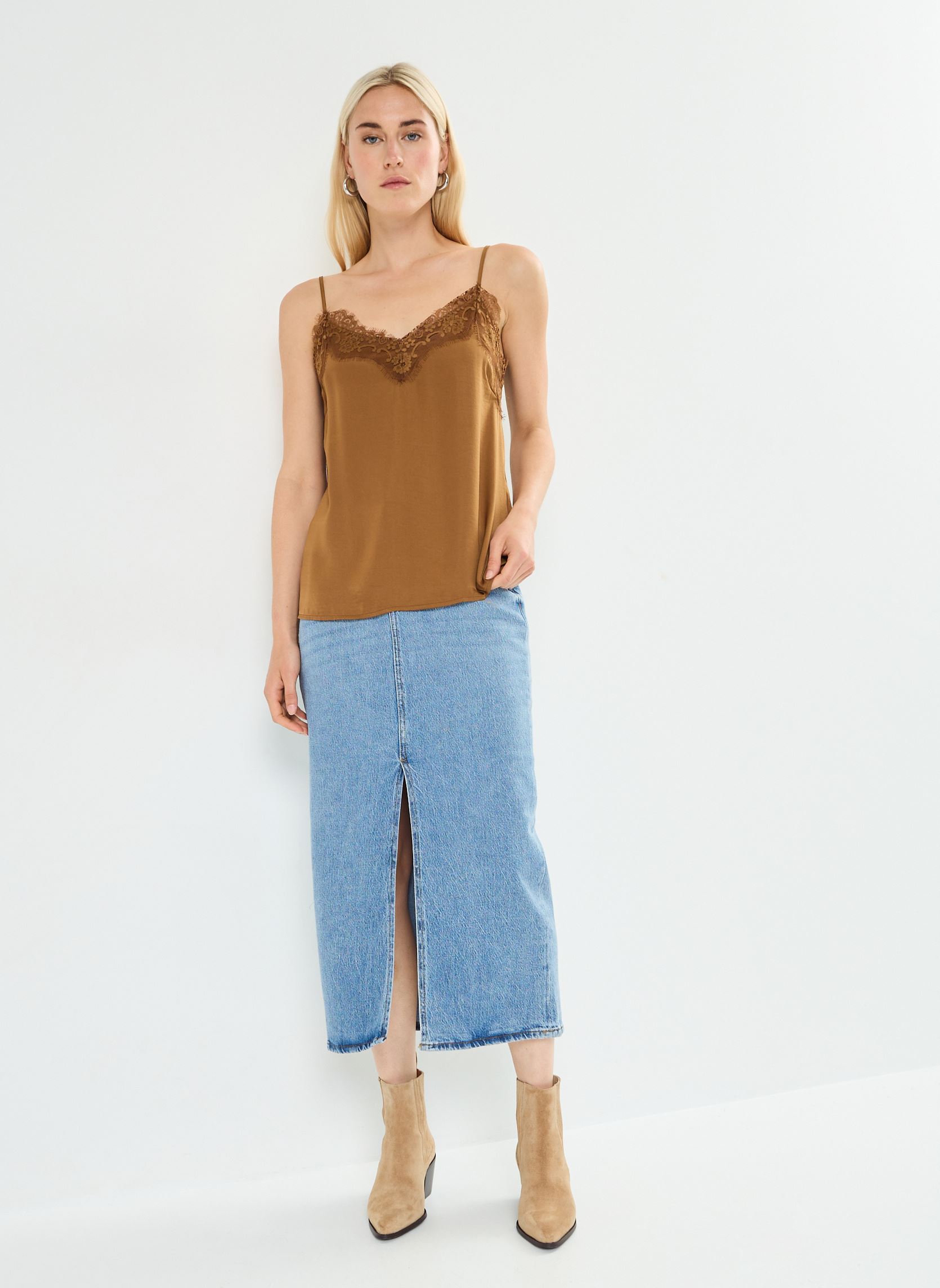 Tops Vicava New Lace Singlet/Su - Noos femme marron Vila Tops Vicava New Lace Singlet/Su - Noos femme marron Rubber
