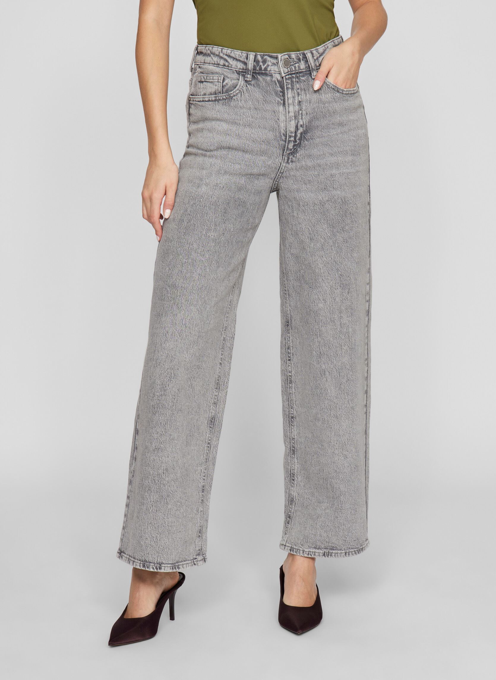 Jeans large Vifreya Jaf Hw Jeans - Noos femme gris Vila Jeans large Vifreya Jaf Hw Jeans - Noos femme gris Light Grey Denim