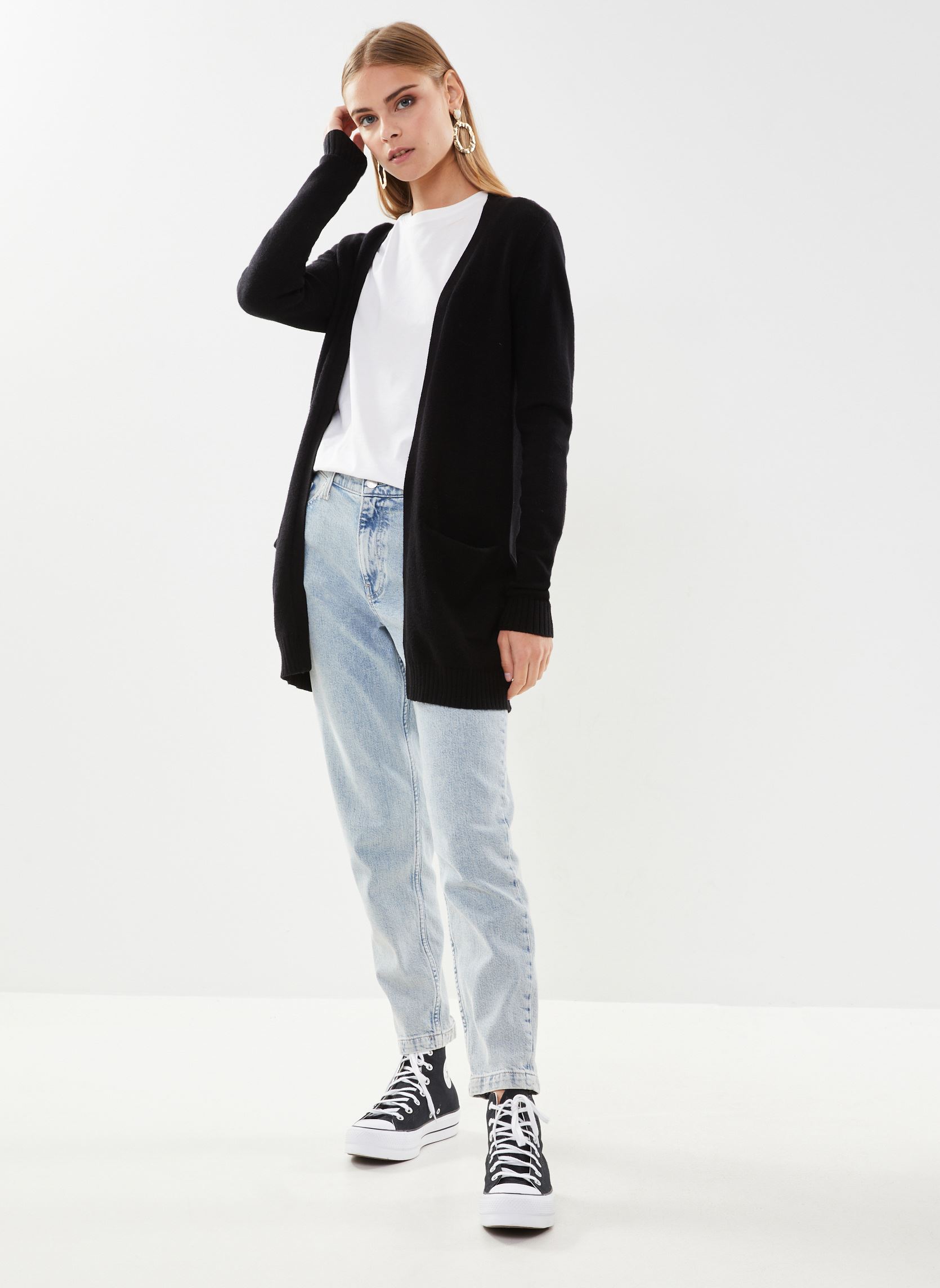 Gilets Viril Open L/S Knit Cardigan - Noos femme noir Vila Gilets Viril Open L/S Knit Cardigan - Noos femme noir Black