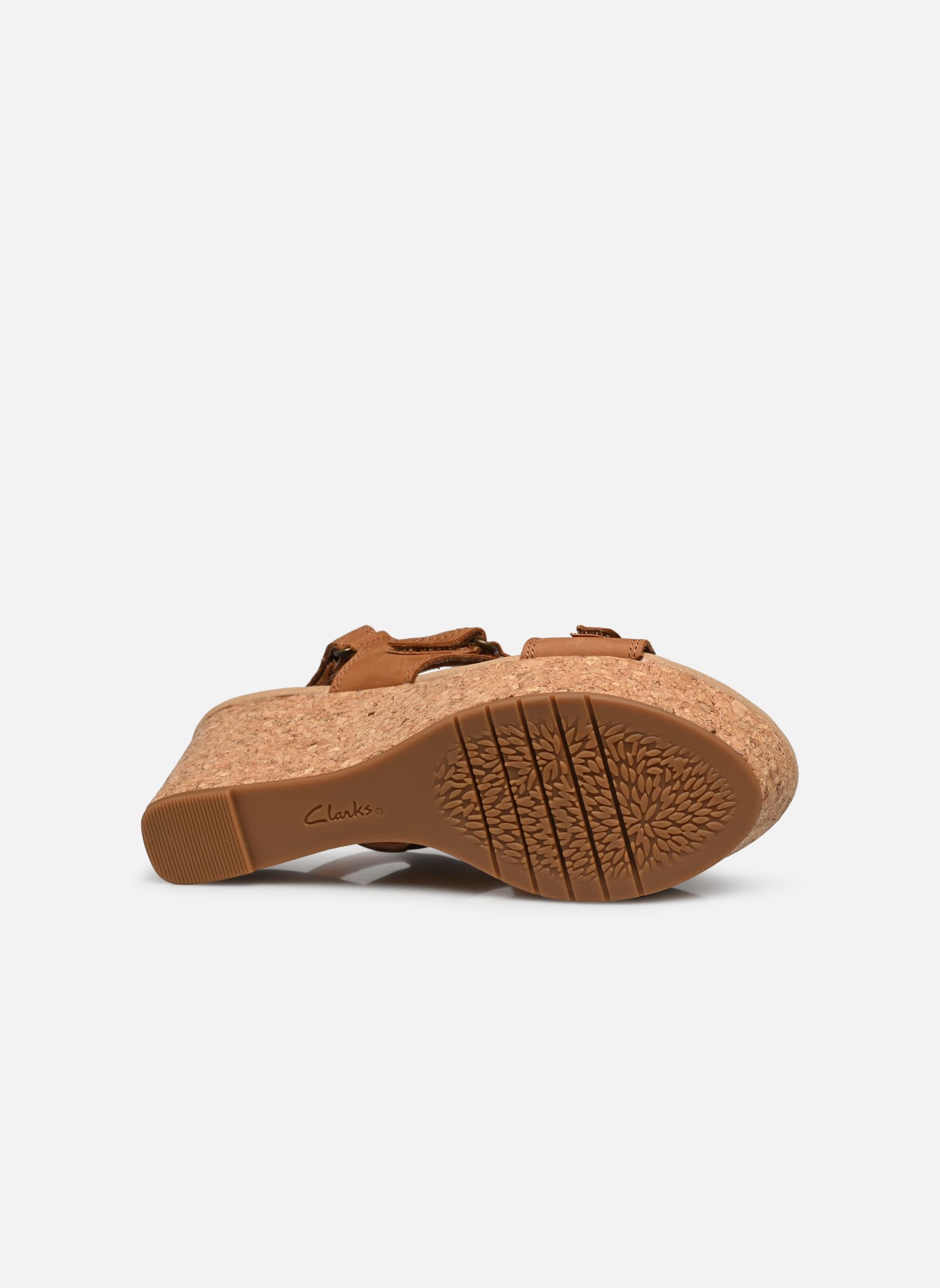 Sandalen met sleehak en plateau Rose Lane dames bruin Clarks Sandalen met sleehak en plateau Rose Lane dames bruin LIGHT TAN NUBUCK