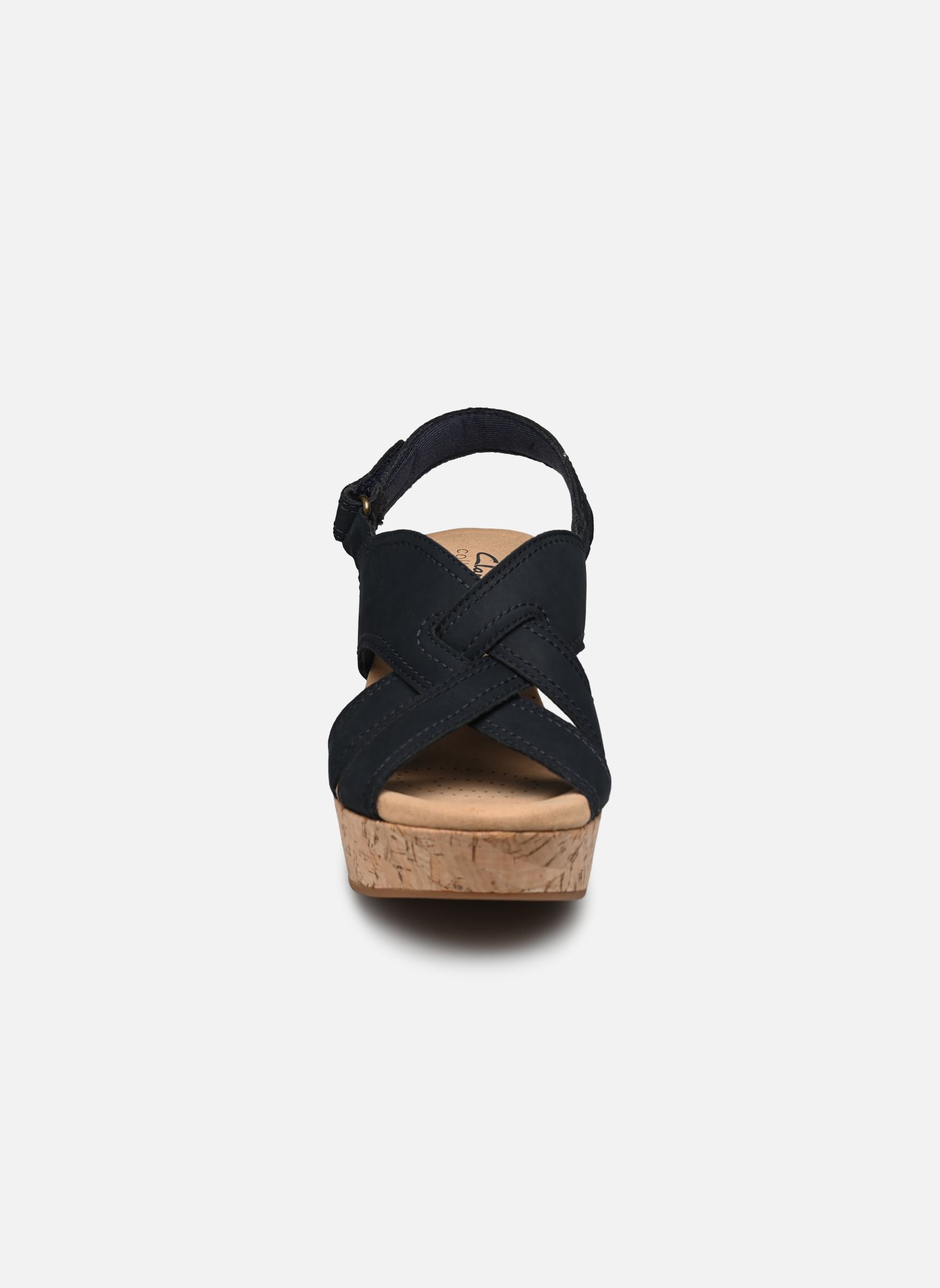Clarks Seannah Step Sandali Con Zeppa Donna – Pelle Nera, Tacco Comodo, Taglia 41.5 EU