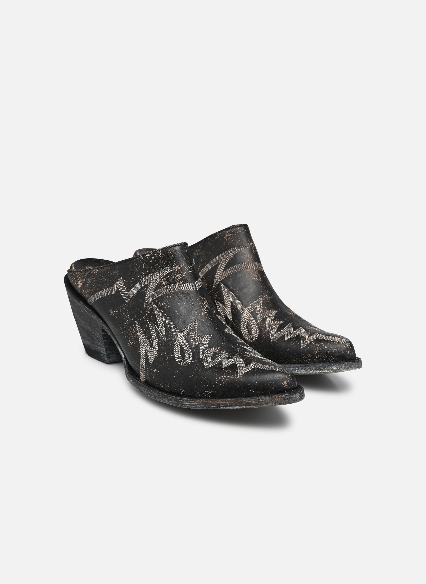 Pantoletten Tulum damen schwarz Mexicana Pantoletten Tulum damen schwarz BLACK CRAKELADO