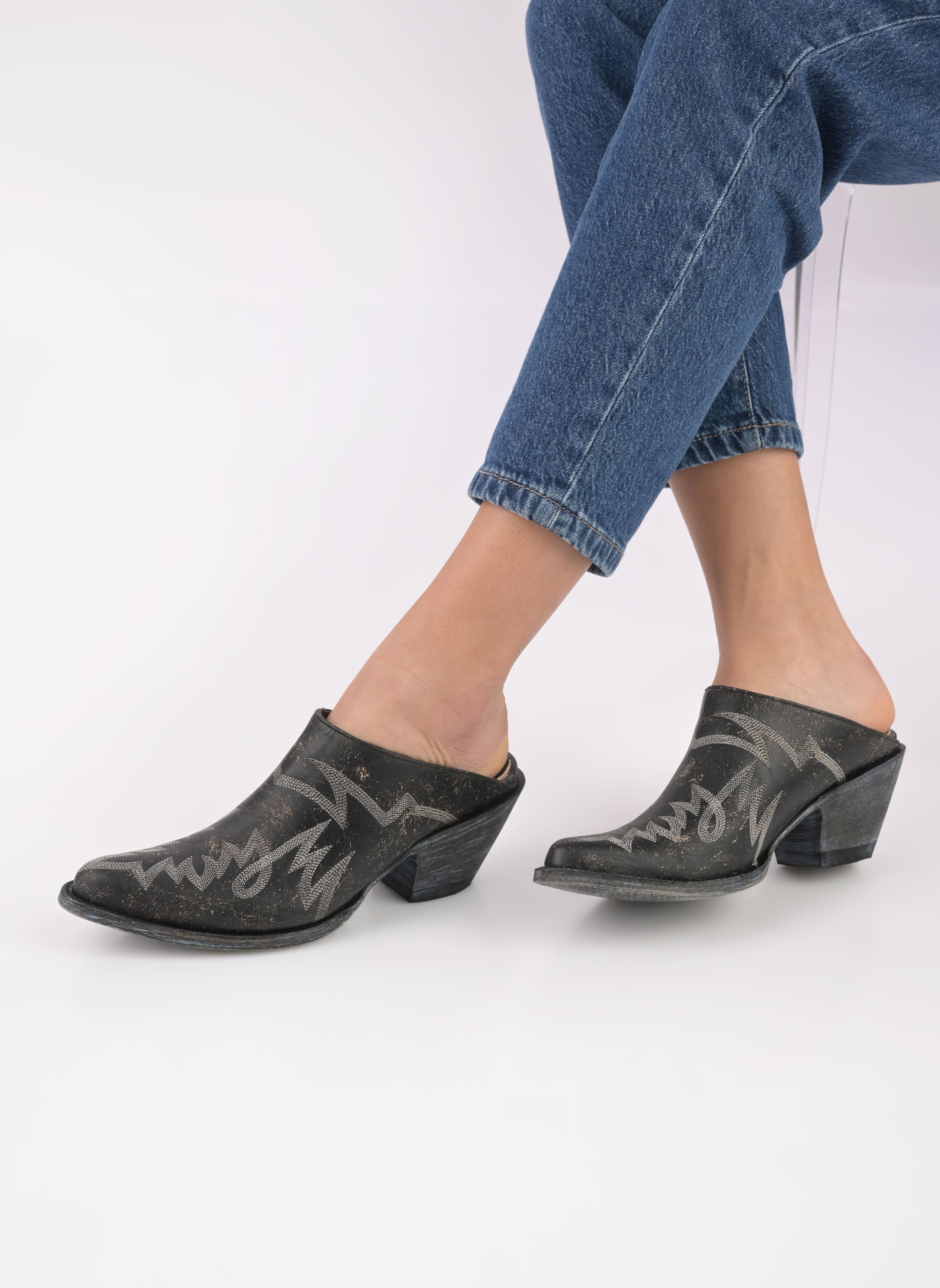 Pantoletten Tulum damen schwarz Mexicana Pantoletten Tulum damen schwarz BLACK CRAKELADO