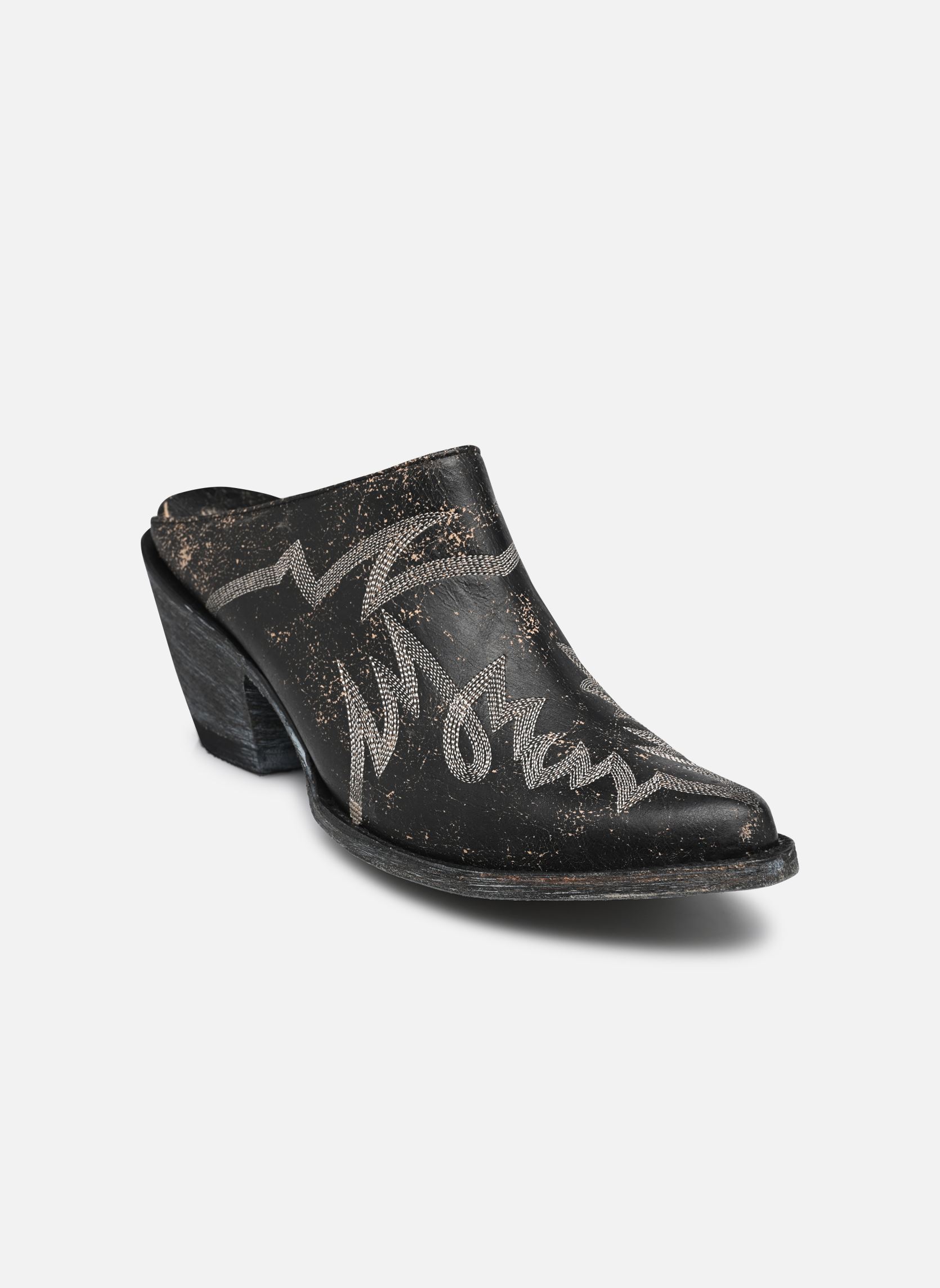 Pantoletten Tulum damen schwarz Mexicana Pantoletten Tulum damen schwarz BLACK CRAKELADO