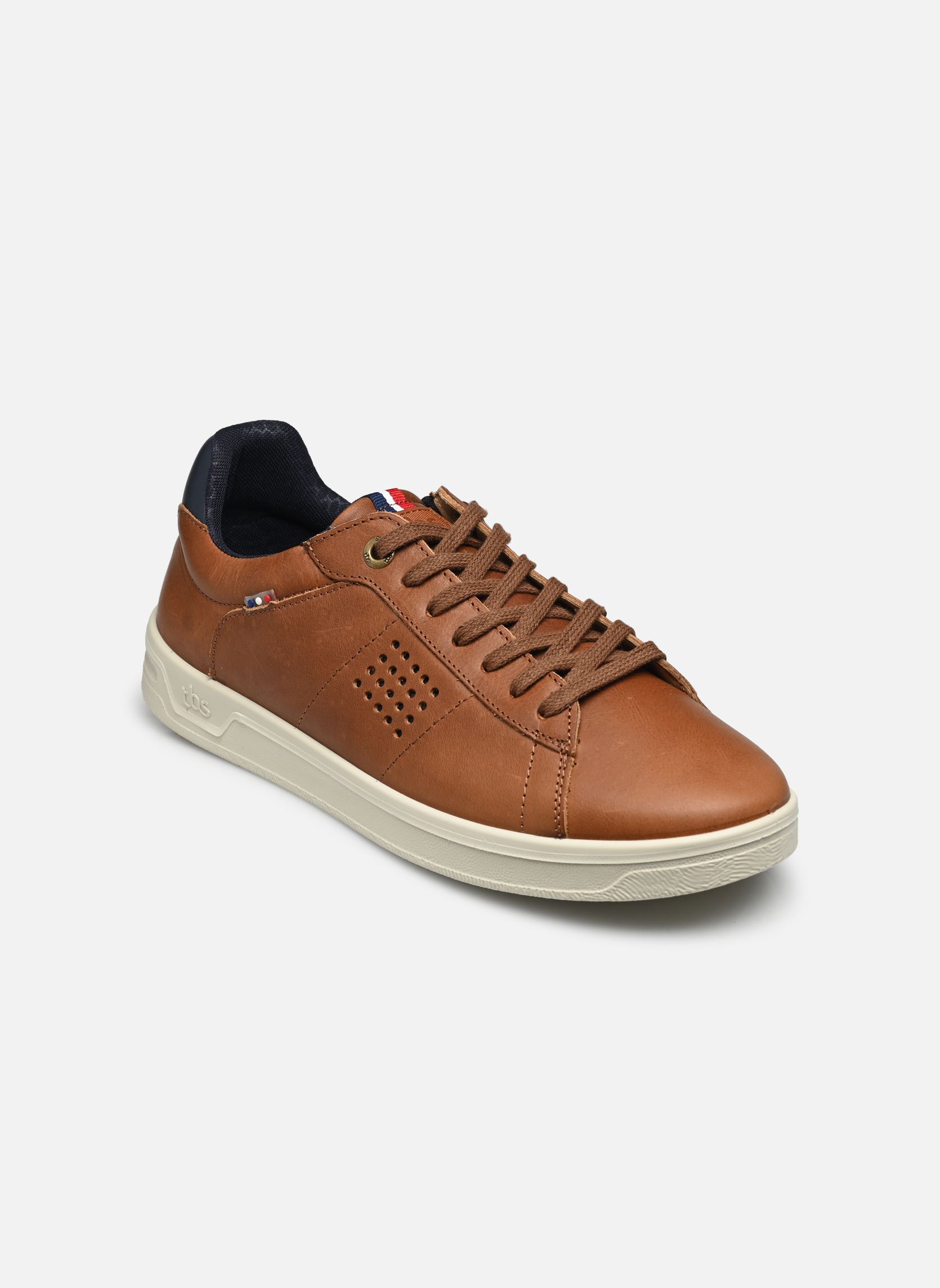 Lage sneakers Felinno heren bruin TBS Made in France Lage sneakers Felinno heren bruin CAMEL/NAVY