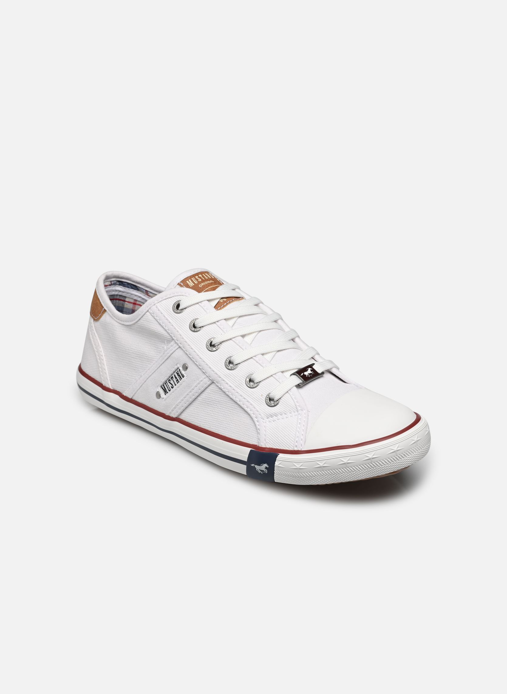 Baskets toile 4058310/1 homme blanc Mustang shoes Baskets toile 4058310/1 homme blanc Weiss