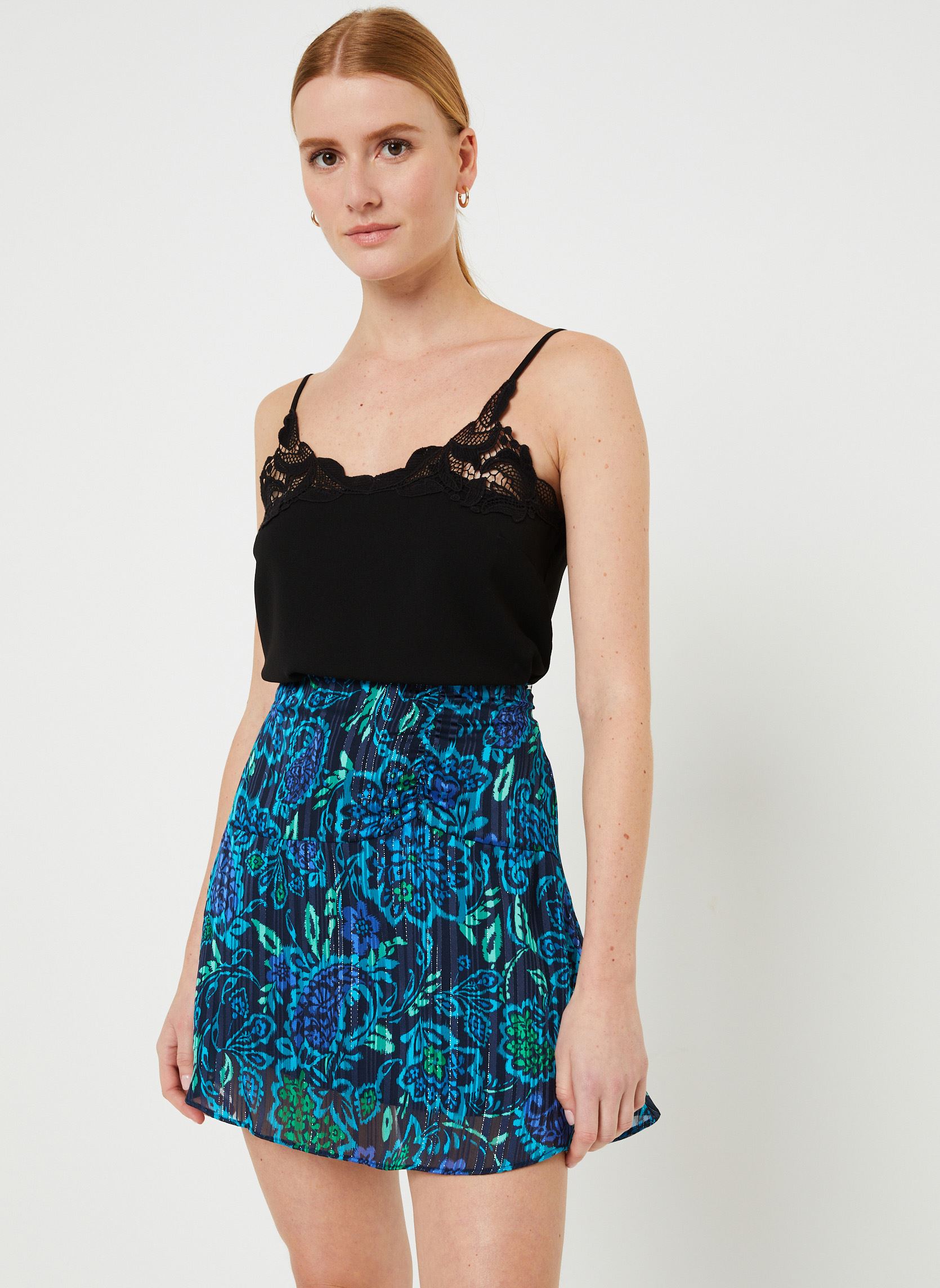 Mini-jupe IKKS Taille 40 En Polyester - Couleur Multicolore, Coupe Droite - Occasion Très Bon état
