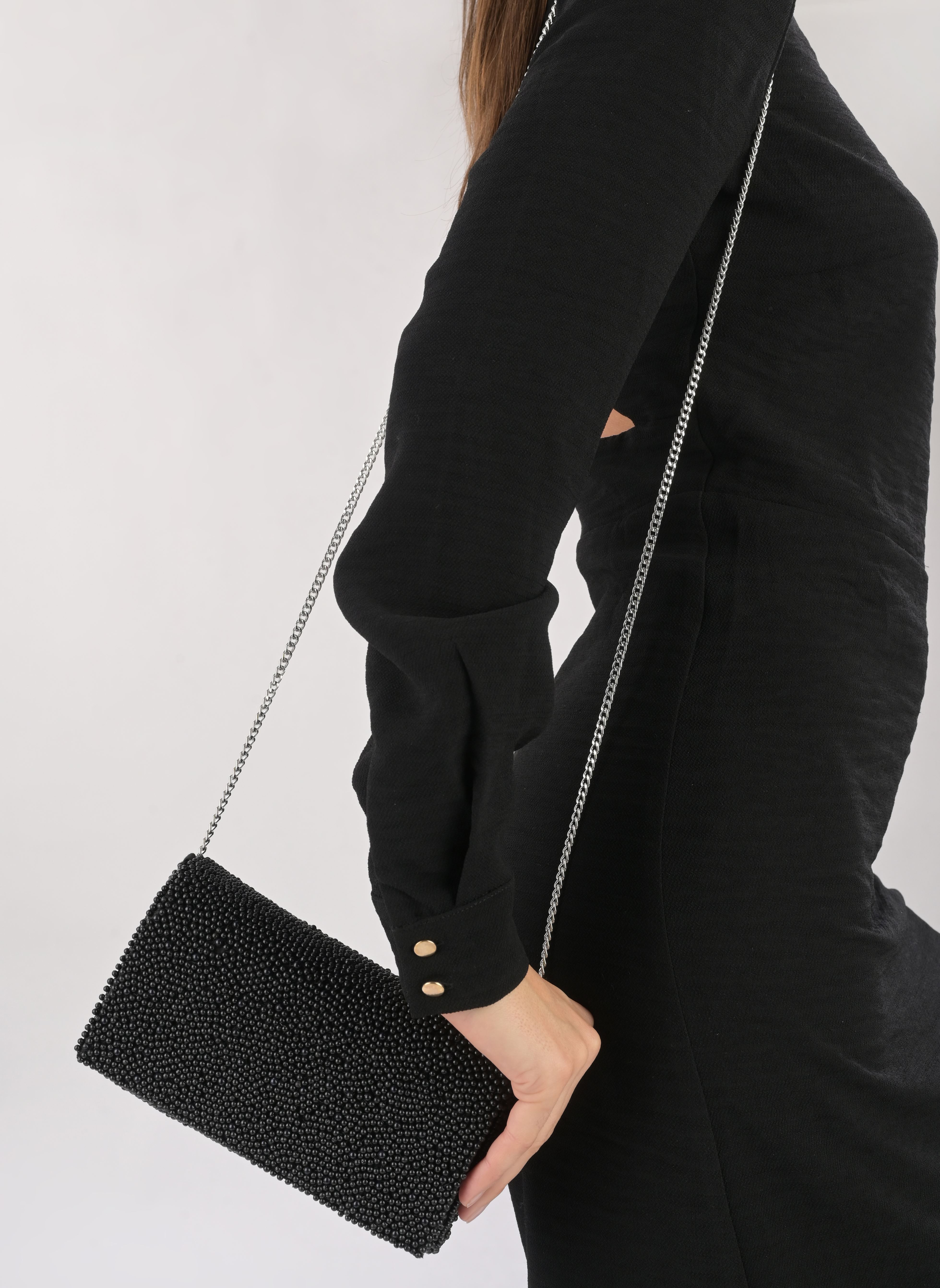Sacs bandoulière Sac A Main Petit Format Perles - BW95129 femme noir IKKS Women Sacs bandoulière Sac A Main Petit Format Perles - BW95129 femme noir 02-NOIR