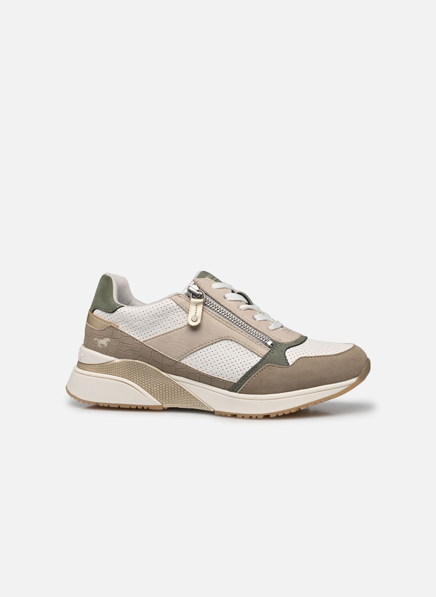 Niedrige Sneaker 1358311/41 damen beige Mustang shoes Niedrige Sneaker 1358311/41 damen beige beige/weiss