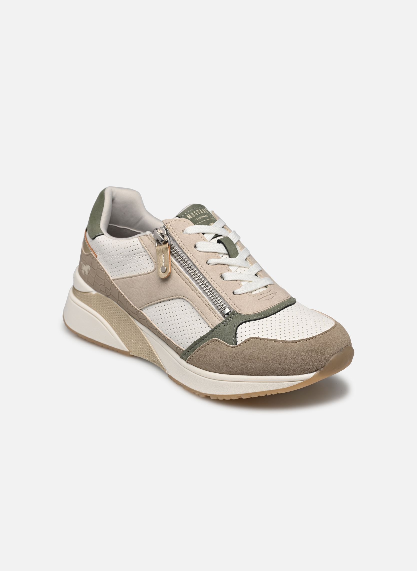 Niedrige Sneaker 1358311/41 damen beige Mustang shoes Niedrige Sneaker 1358311/41 damen beige beige/weiss
