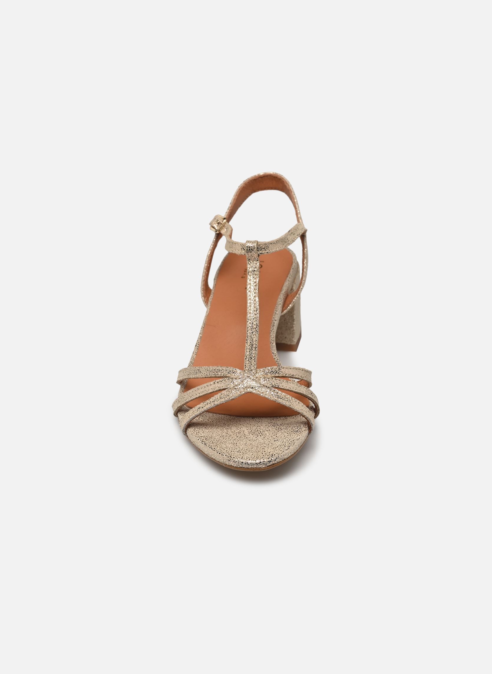 Sandalen met sleehak en plateau ADELIA dames goud en brons Jonak Sandalen met sleehak en plateau ADELIA dames goud en brons Platine