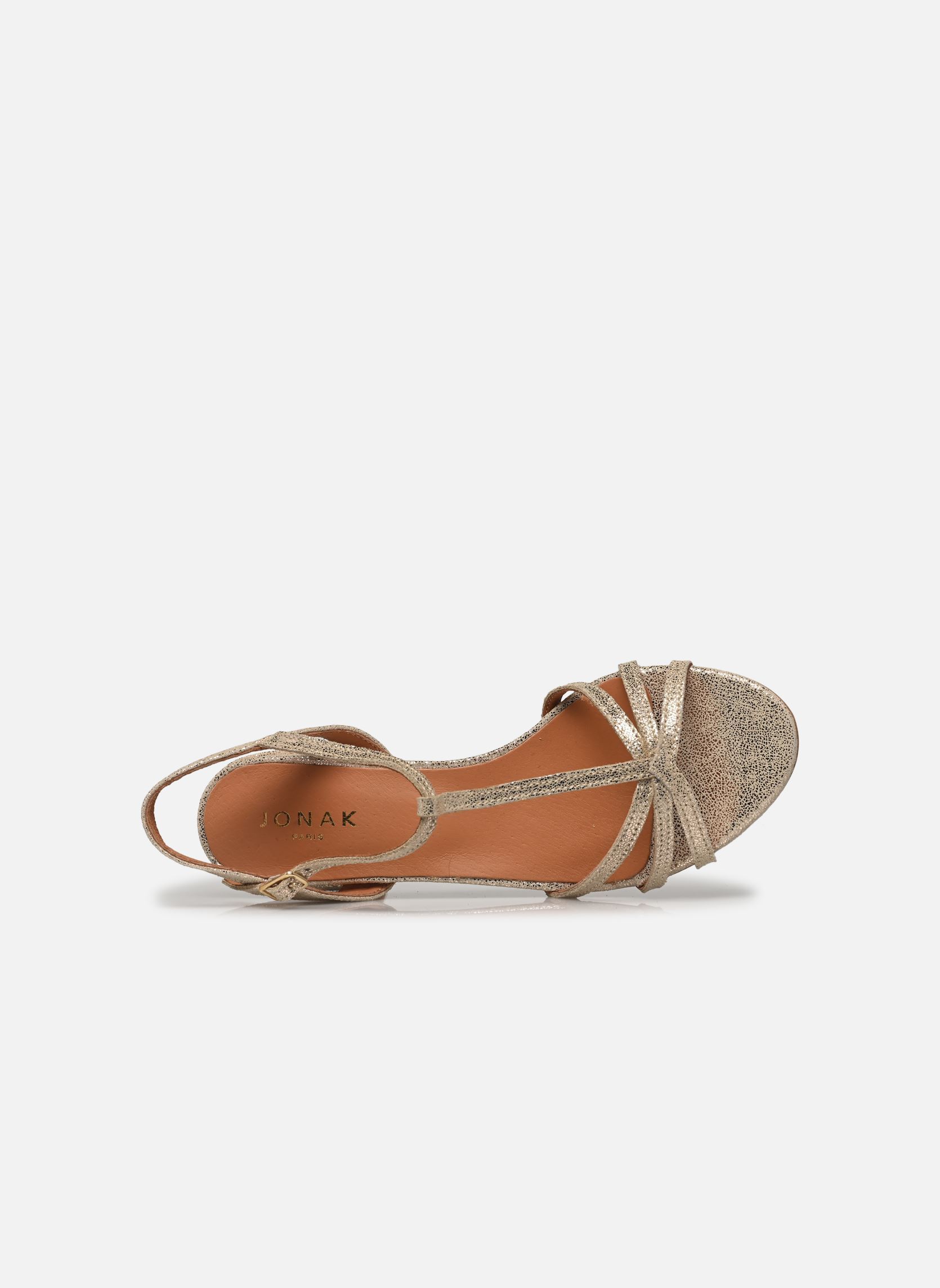 Sandalen met sleehak en plateau ADELIA dames goud en brons Jonak Sandalen met sleehak en plateau ADELIA dames goud en brons Platine