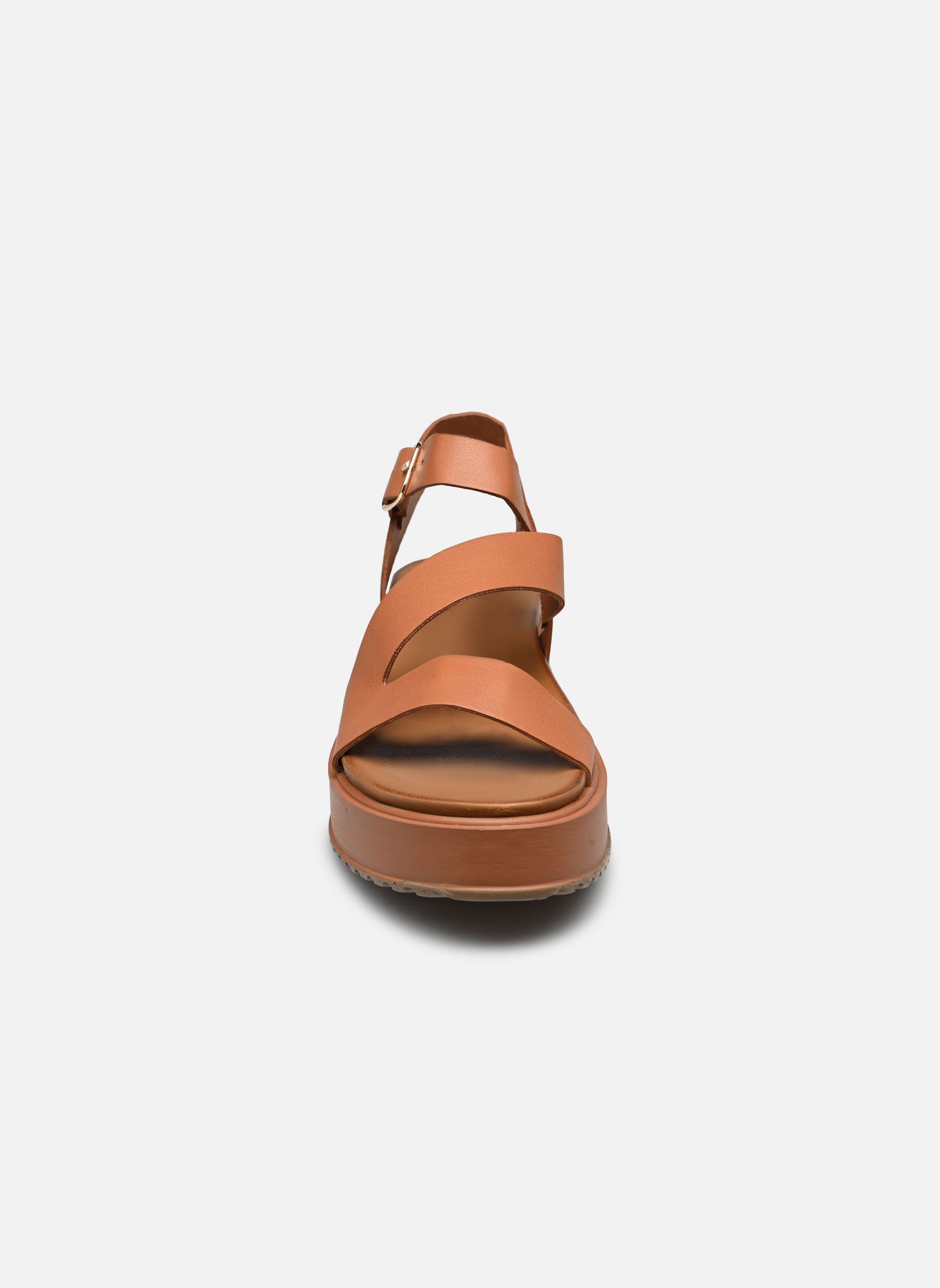 Sandalen met sleehak en plateau ISAURE dames bruin Jonak Sandalen met sleehak en plateau ISAURE dames bruin Camel