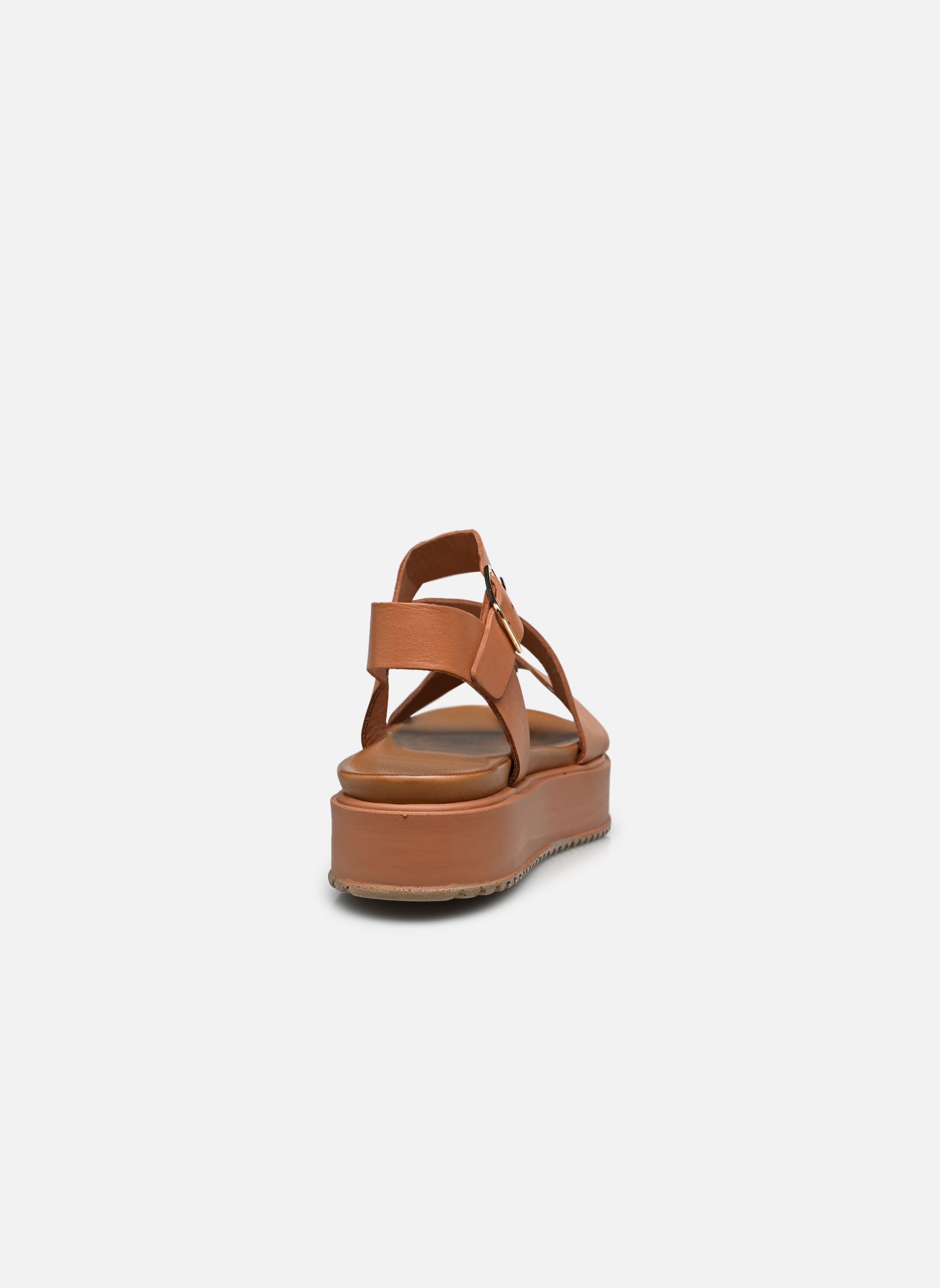 Sandalen met sleehak en plateau ISAURE dames bruin Jonak Sandalen met sleehak en plateau ISAURE dames bruin Camel