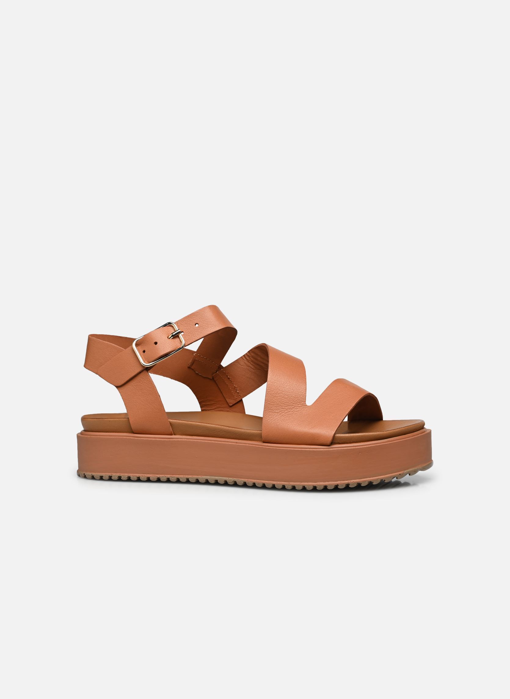 Sandalen met sleehak en plateau ISAURE dames bruin Jonak Sandalen met sleehak en plateau ISAURE dames bruin Camel