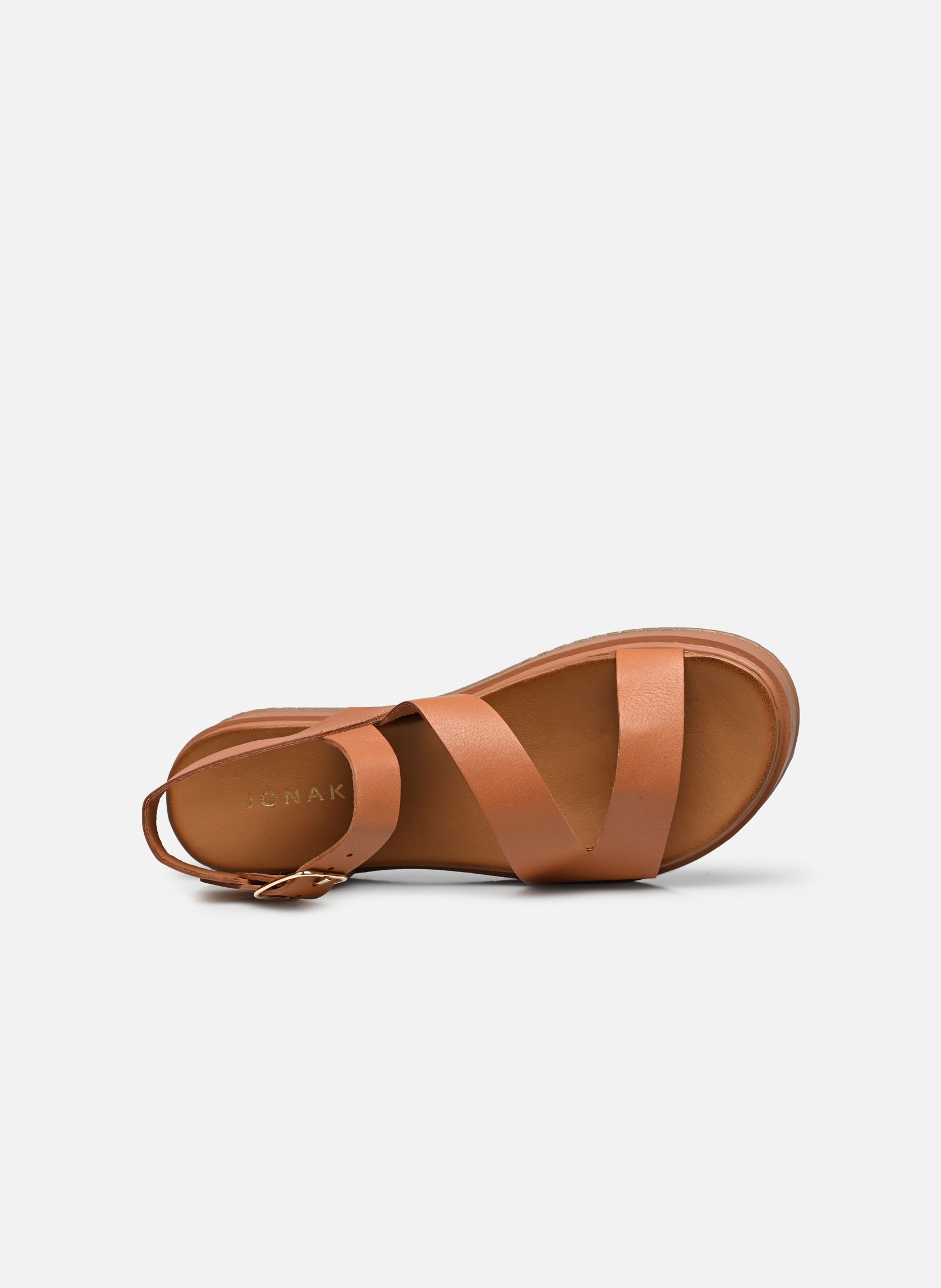 Sandalen met sleehak en plateau ISAURE dames bruin Jonak Sandalen met sleehak en plateau ISAURE dames bruin Camel