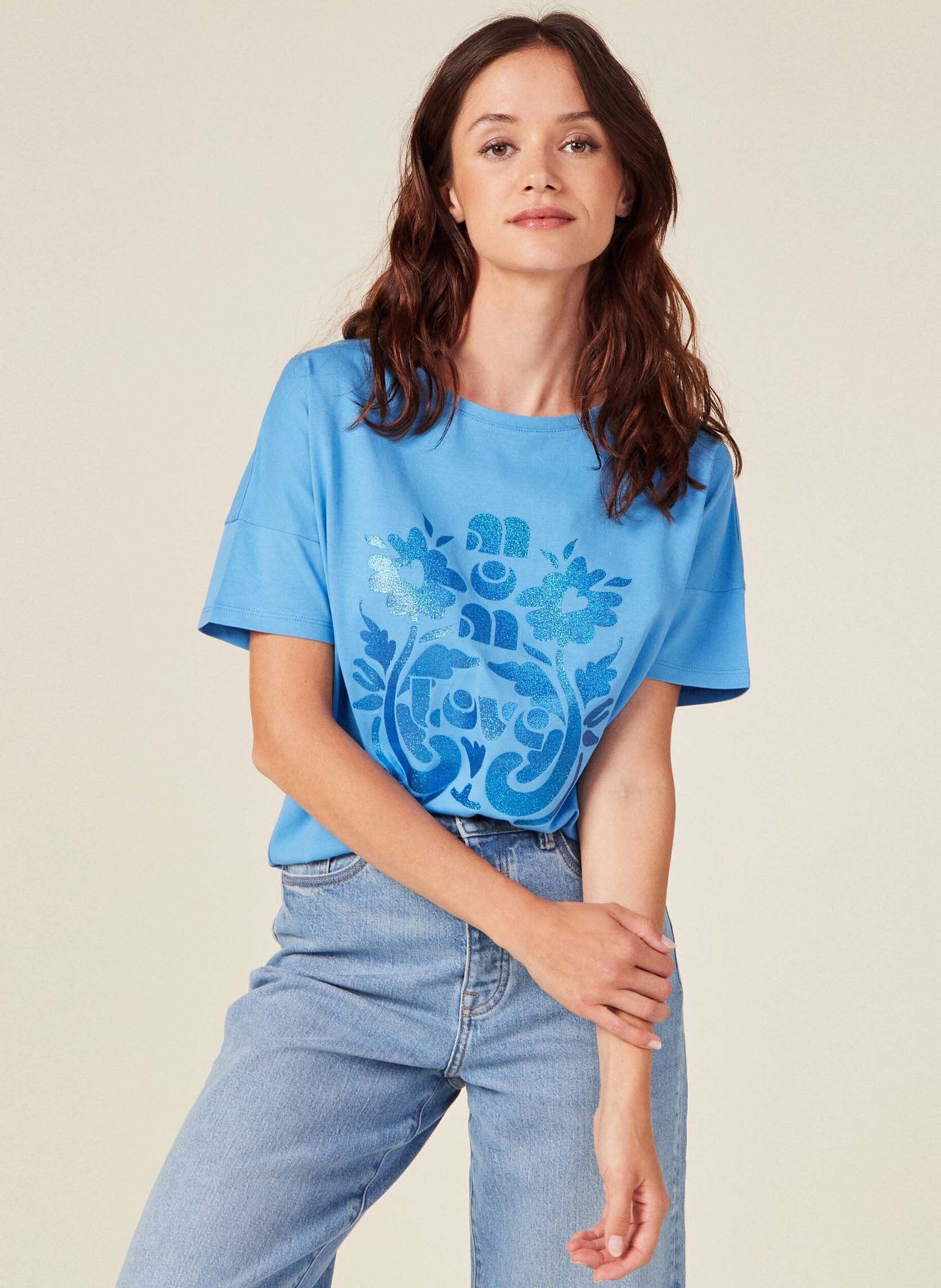 Tee-shirts MOTHER3COUF femme bleu Bonobo Tee-shirts MOTHER3COUF femme bleu AZURE BLUE
