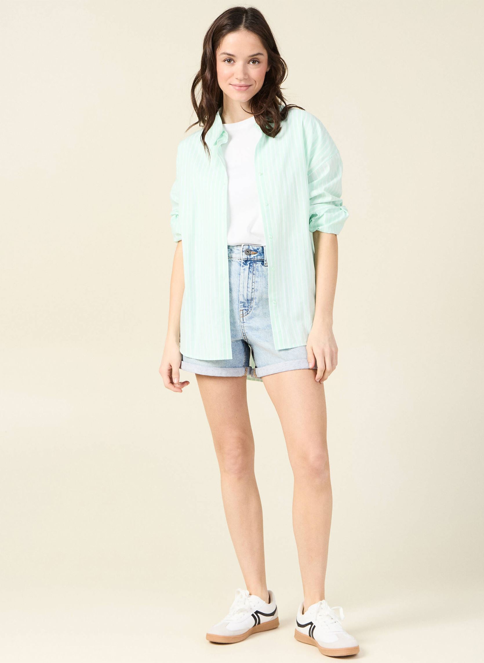 Shorts MOMDENIMF dames blauw Bonobo Shorts MOMDENIMF dames blauw DENIM SNOW BLUE