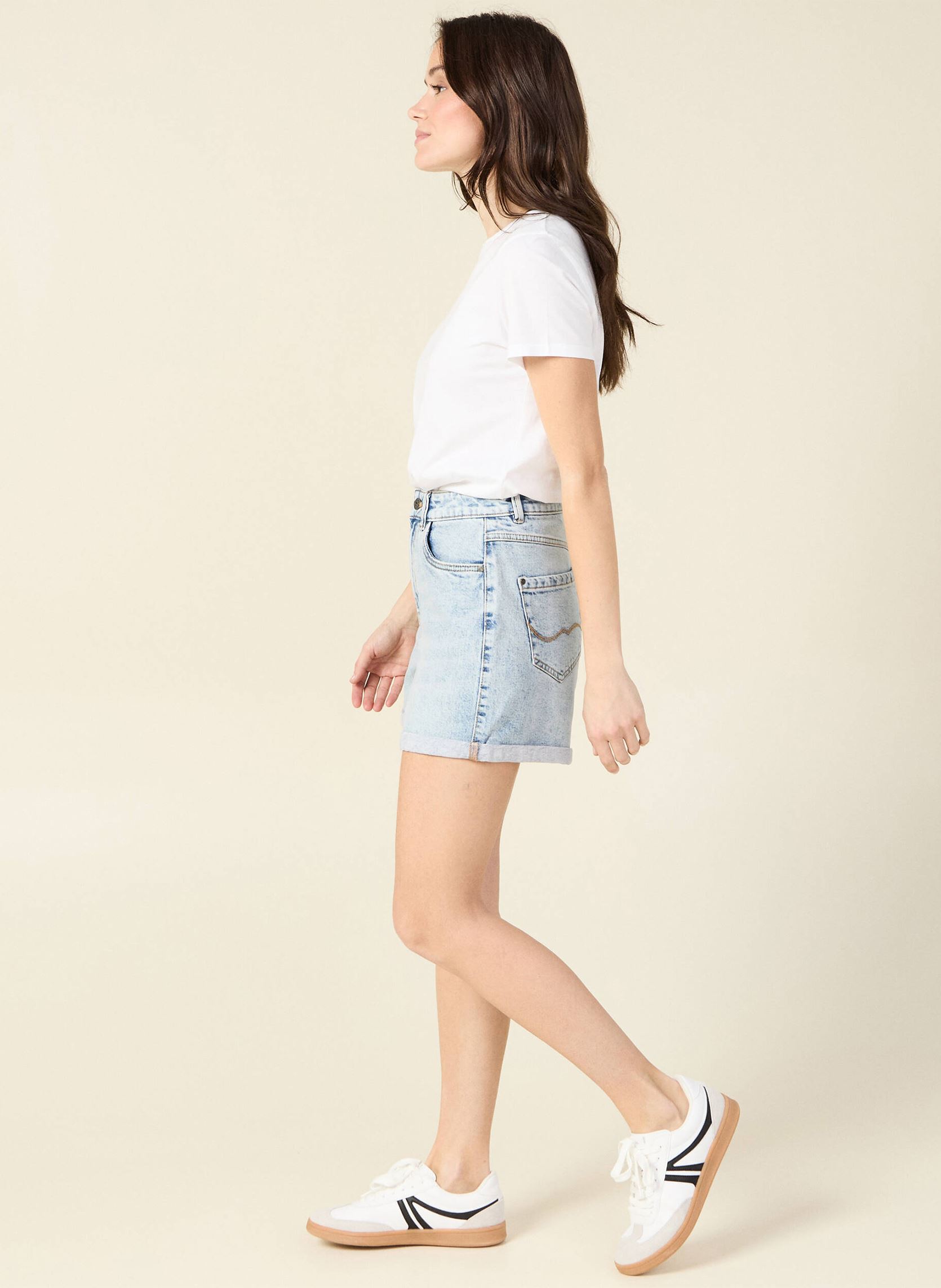 Shorts MOMDENIMF dames blauw Bonobo Shorts MOMDENIMF dames blauw DENIM SNOW BLUE