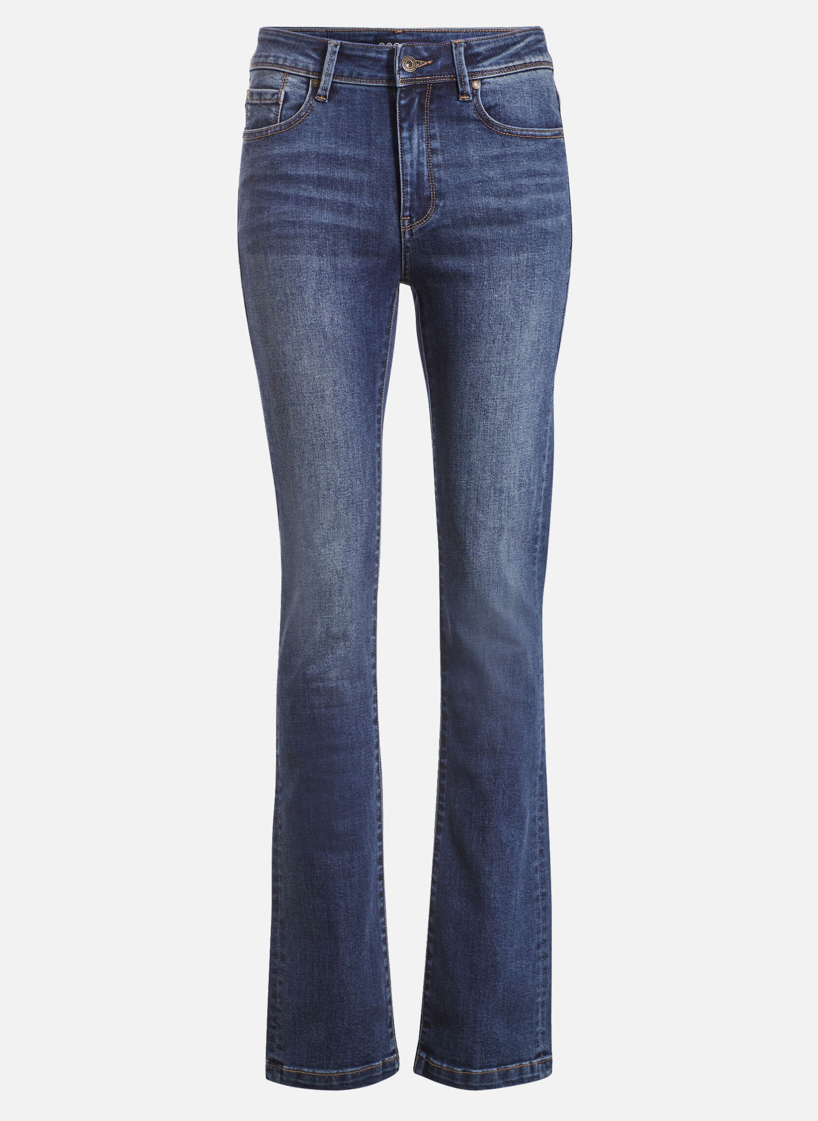 Rechte broeken BALI-BUTTON dames blauw Bonobo Rechte broeken BALI-BUTTON dames blauw DENIM STONE
