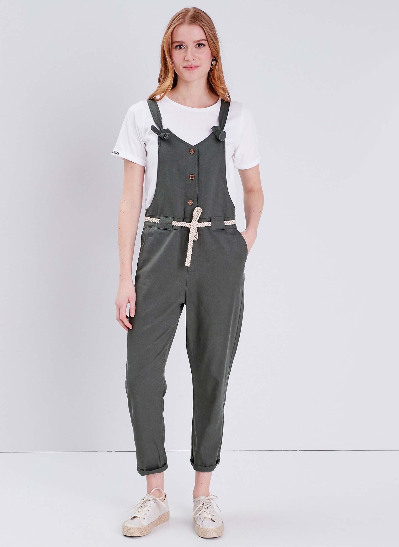 Salopettes CAIRE-LOOSF femme vert Bonobo Salopettes CAIRE-LOOSF femme vert THYME