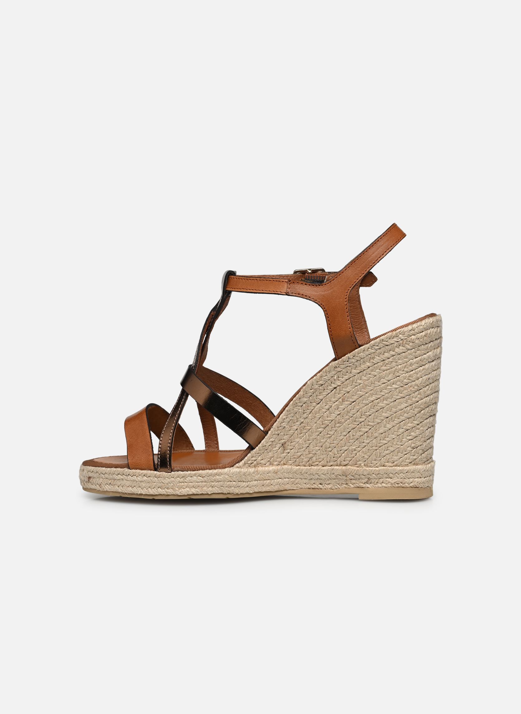 Espadrillas con zeppa e plateau Valencia donna marrone Mon Soulier Espadrillas con zeppa e plateau Valencia donna marrone AVELANA/BRONZO
