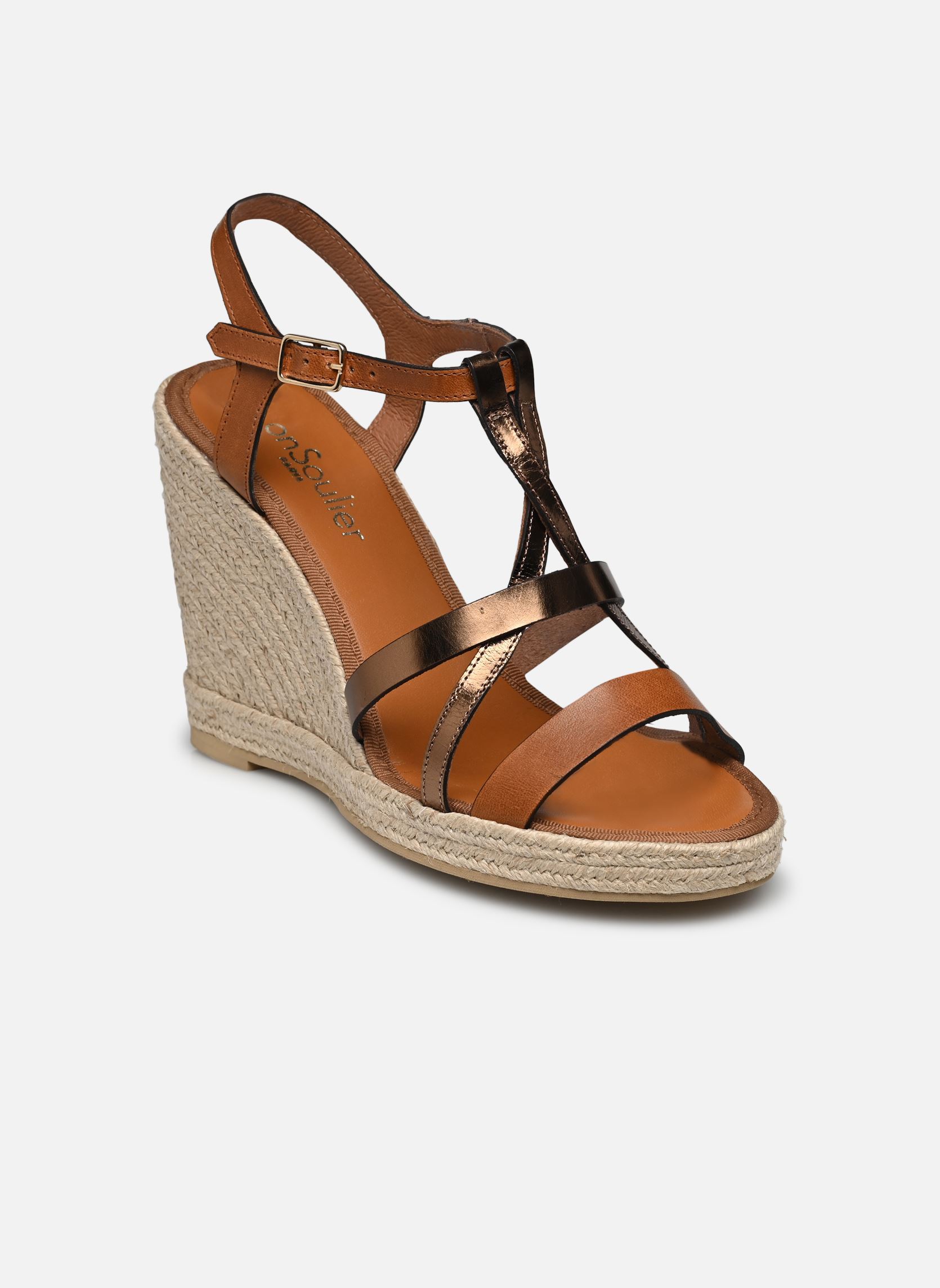 Espadrillas con zeppa e plateau Valencia donna marrone Mon Soulier Espadrillas con zeppa e plateau Valencia donna marrone AVELANA/BRONZO