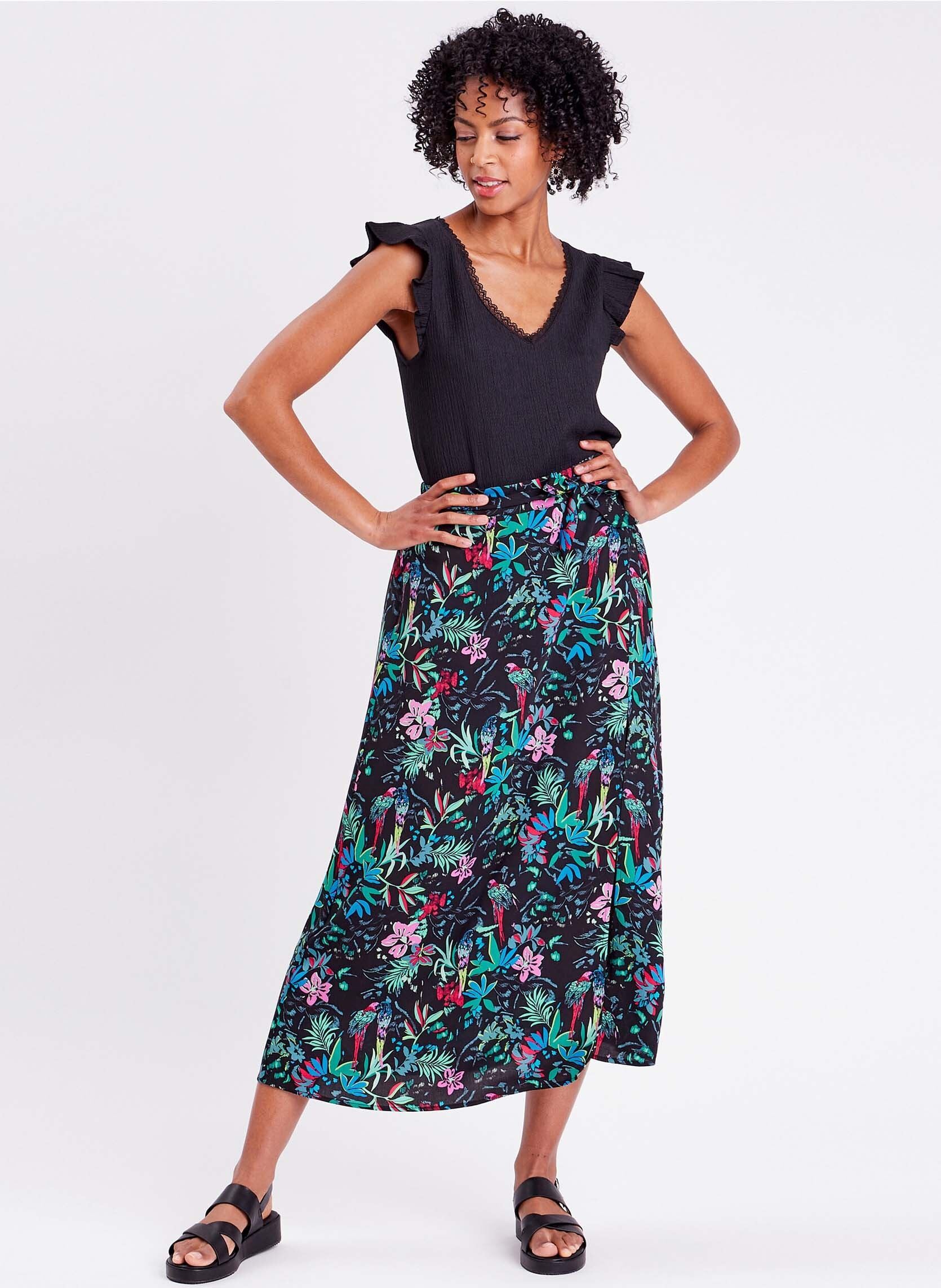 Jupes longues JULONVEGETAL femme noir Cache Cache Jupes longues JULONVEGETAL femme noir EXO-LORO1-BL