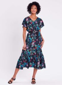 Robes longues NEWROBAPRINT femme noir