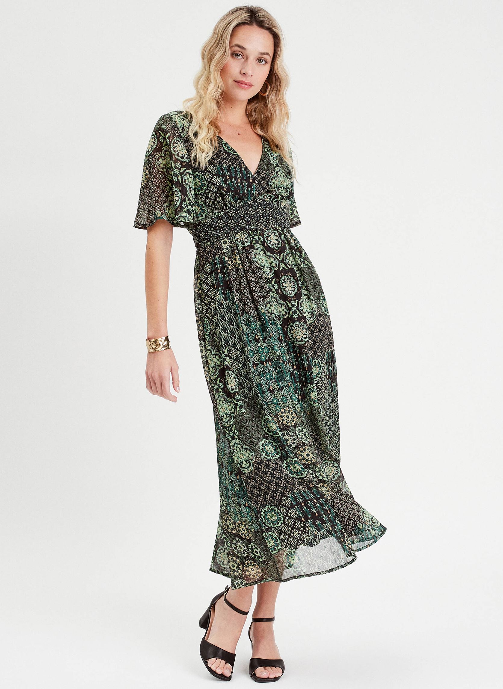 Robes longues ROLONBASIA femme vert Cache Cache Robes longues ROLONBASIA femme vert ORN-FRESHPAT-BL