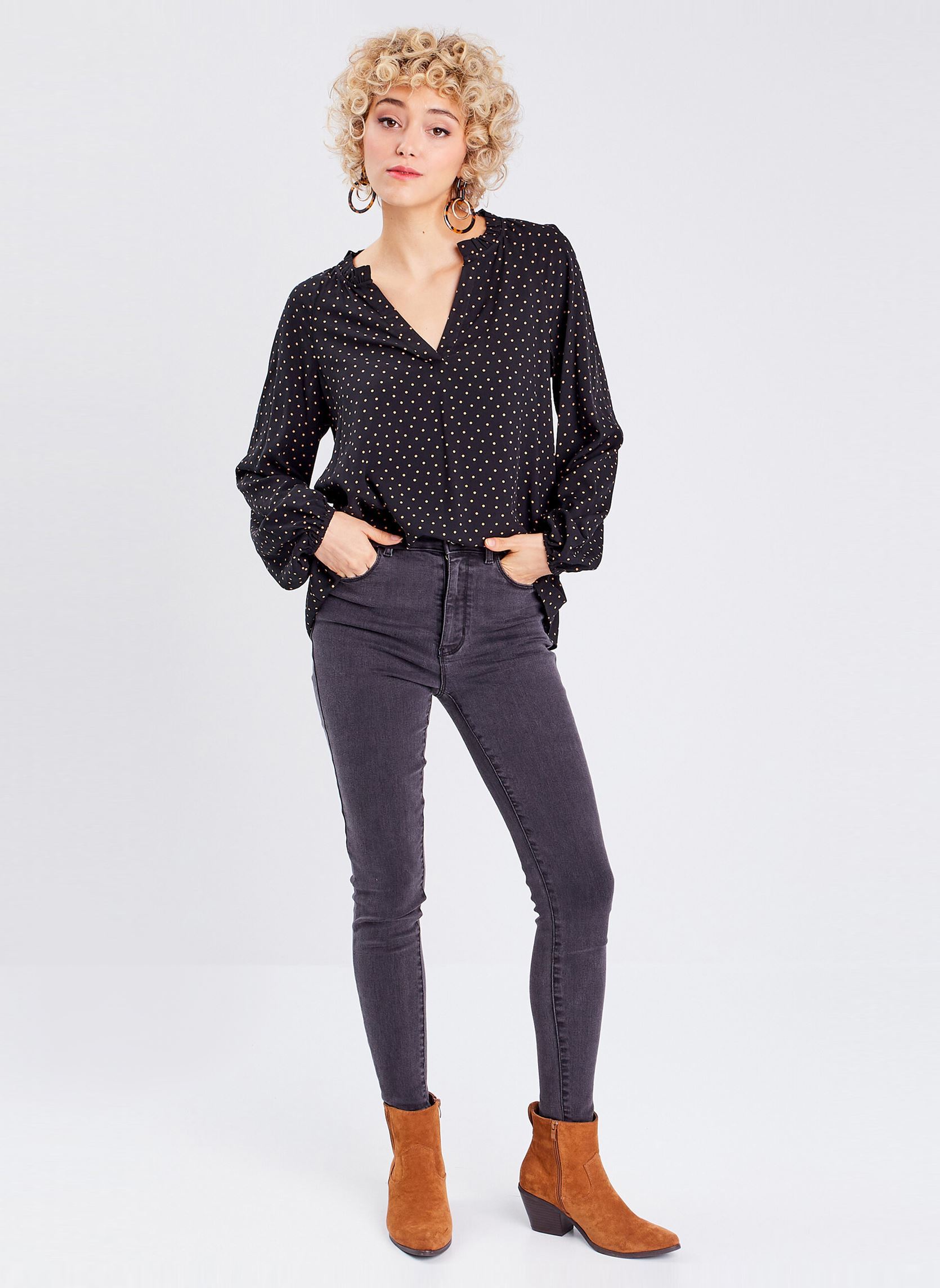 Blouses TUNINEW2 dames zwart Cache Cache Blouses TUNINEW2 dames zwart DOT-PREPPY-BL