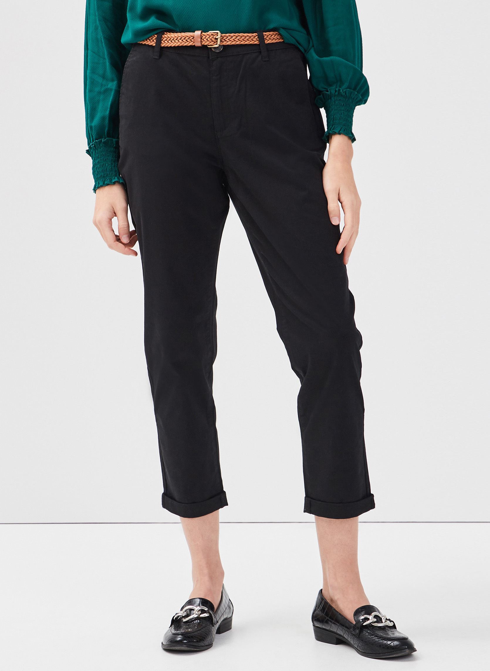 Straight Leg Hosen CHINO-SICO damen schwarz Cache Cache Straight Leg Hosen CHINO-SICO damen schwarz Jet black