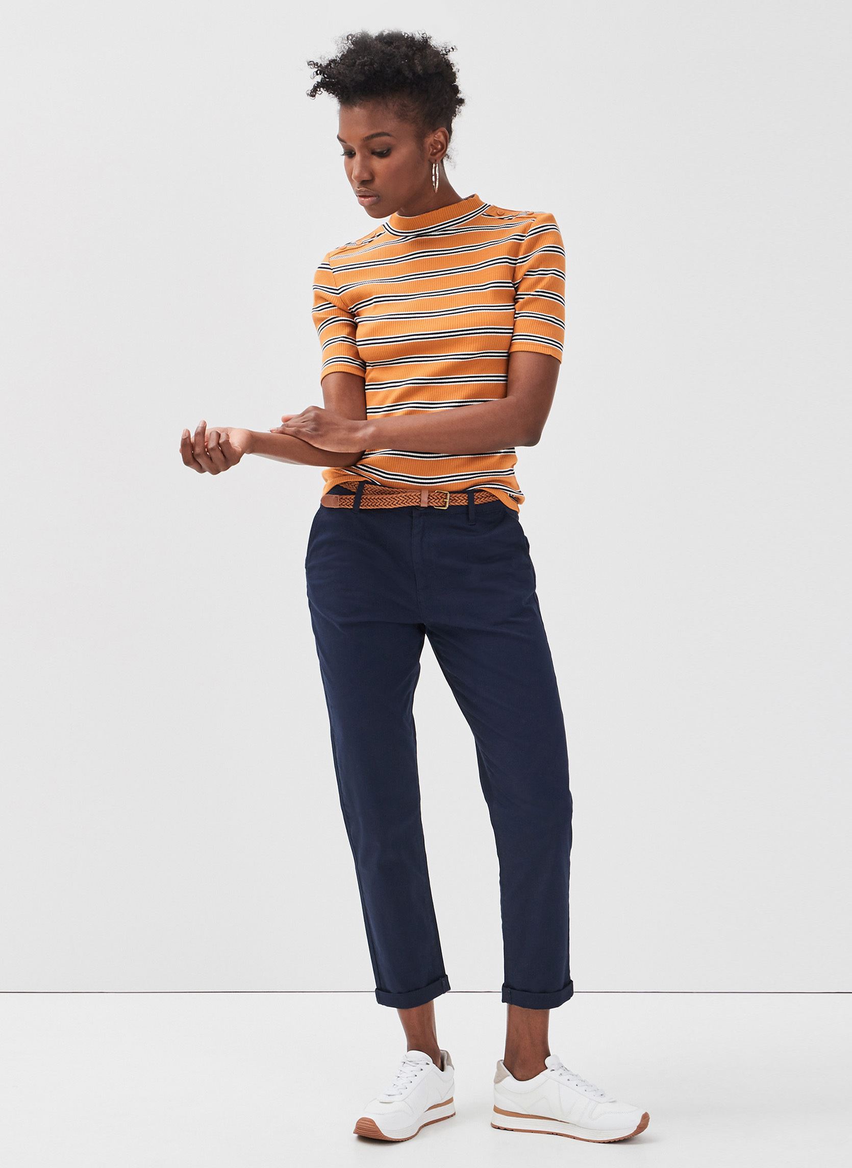 Pantalons droit CHINO-SICO femme bleu Cache Cache Pantalons droit CHINO-SICO femme bleu NAVY BLAZER