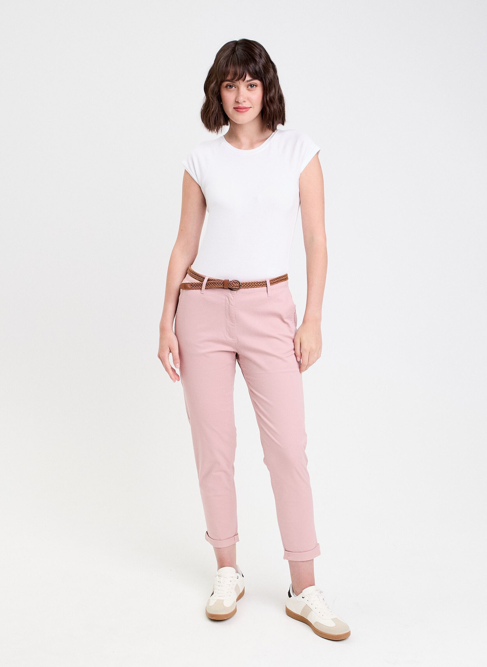 Pantalons droit CHINO-SICO femme rose Cache Cache Pantalons droit CHINO-SICO femme rose PALE MAUVE