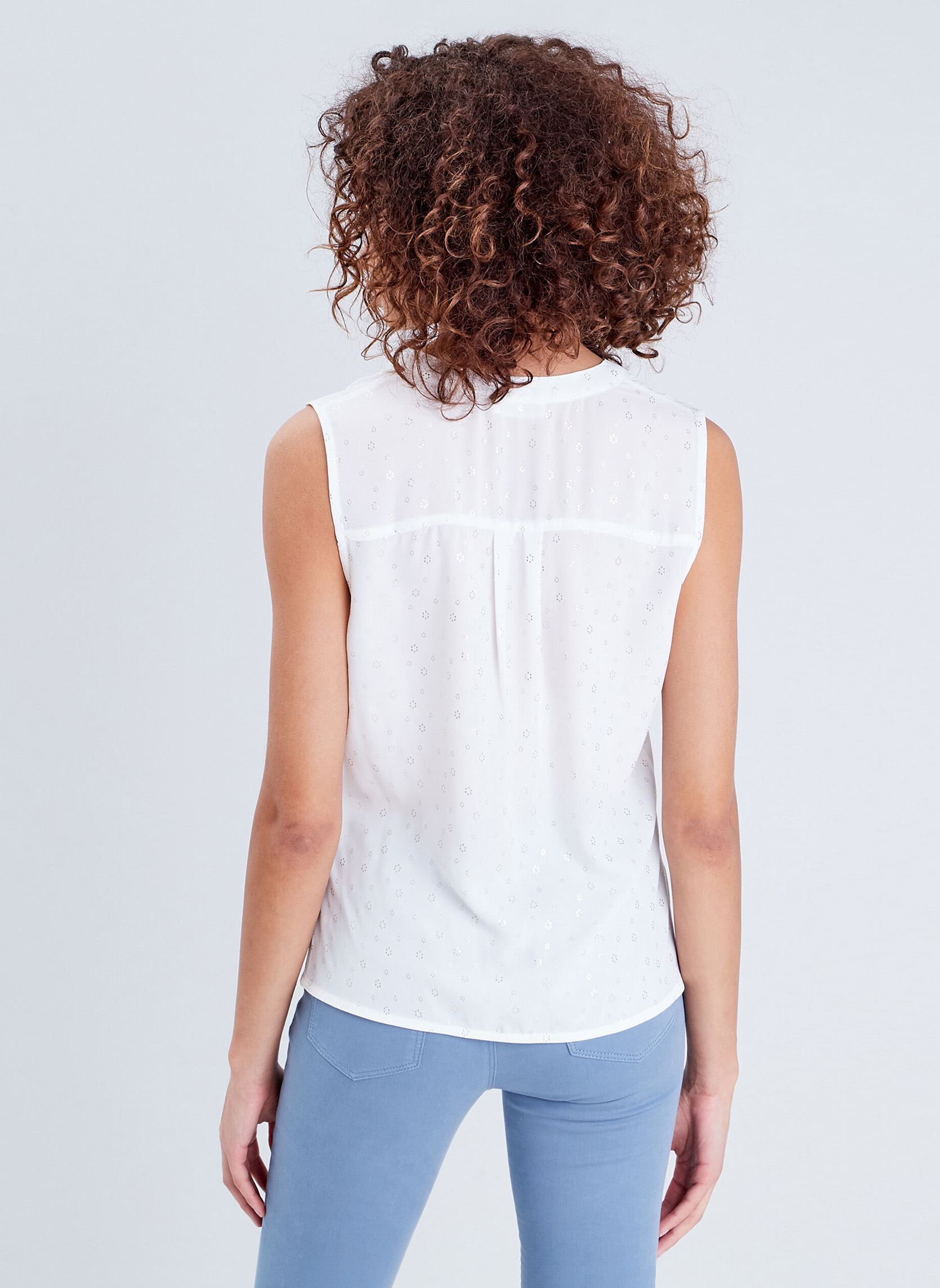 Blouses BLORAXLESS2 femme blanc Cache Cache Blouses BLORAXLESS2 femme blanc FOIL-DOTS-W