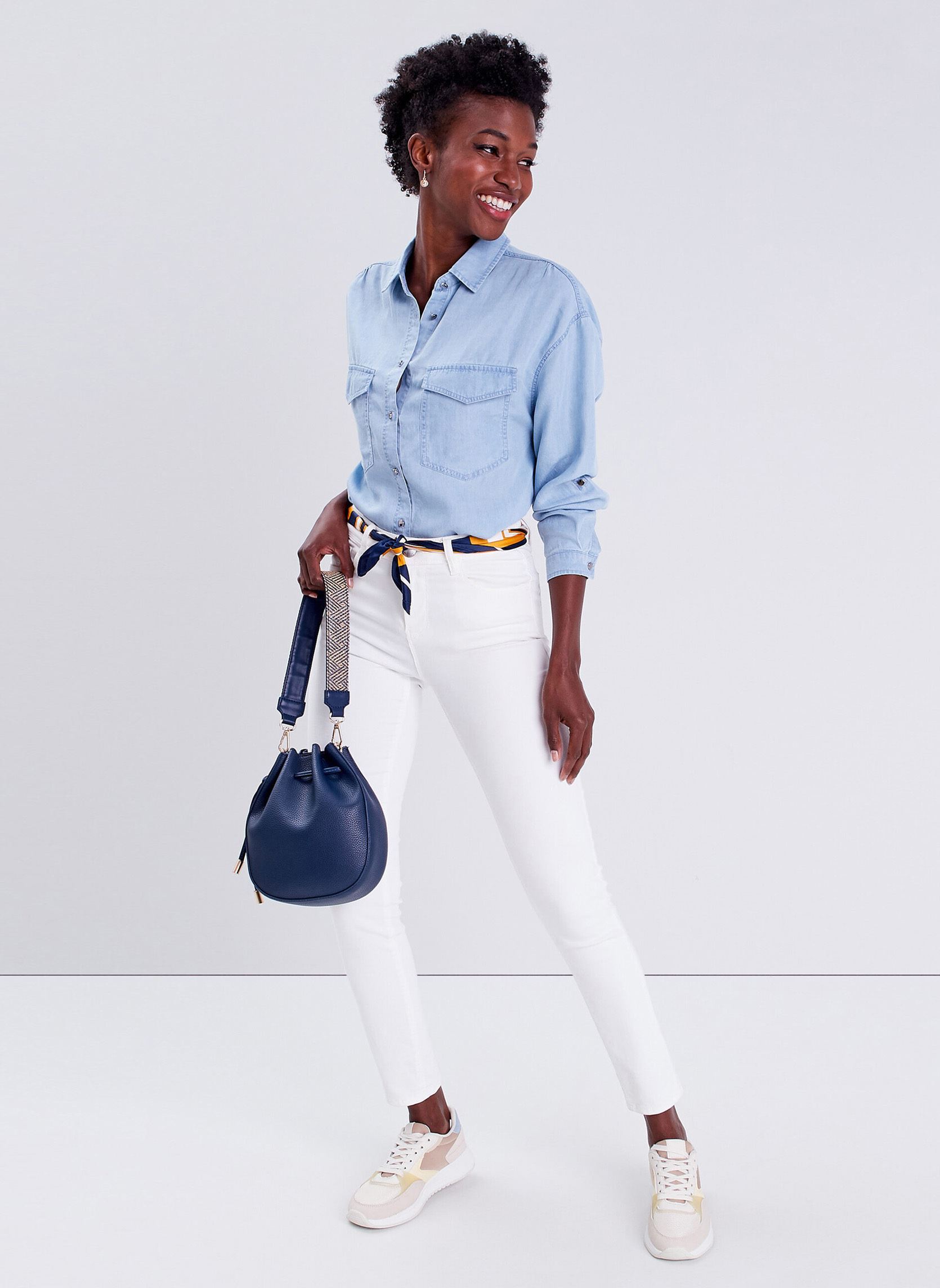 Pantalons slim SHANGNO-TYCO femme blanc Cache Cache Pantalons slim SHANGNO-TYCO femme blanc Bright white
