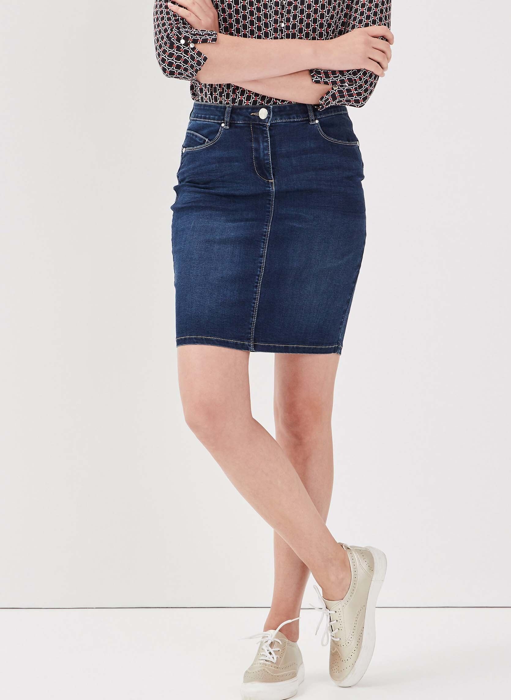 Korte rokken JETOPINEW dames blauw Bréal Korte rokken JETOPINEW dames blauw Denim Brut