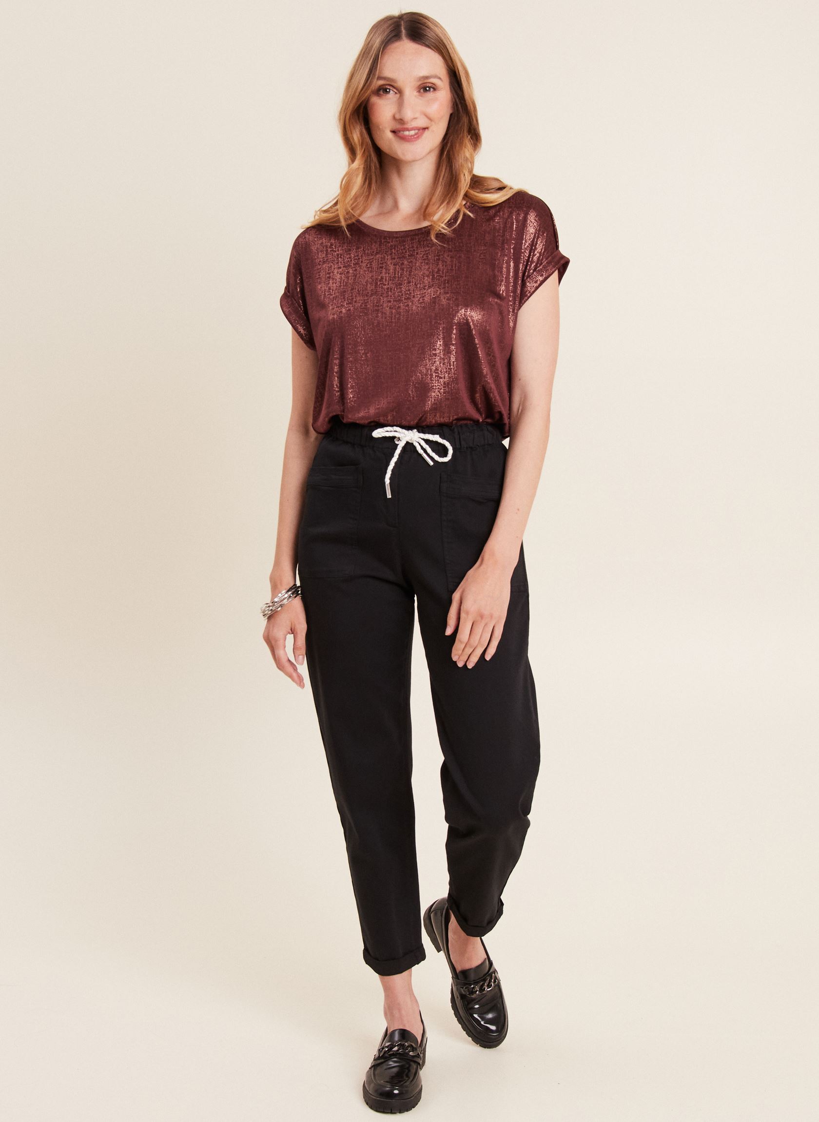 Pantaloni chino PEBAT donna nero Bréal Pantaloni chino PEBAT donna nero BLACK BEAUTY