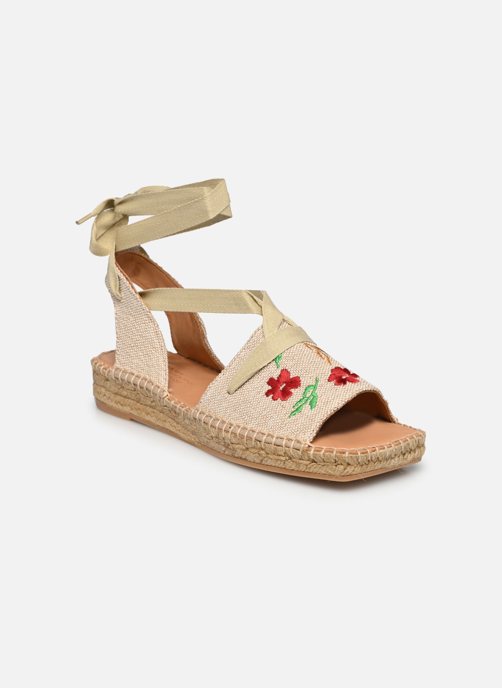 Espadrilles compensées et plateformes Nerane Flower femme beige Naguisa Espadrilles compensées et plateformes Nerane Flower femme beige BRICK
