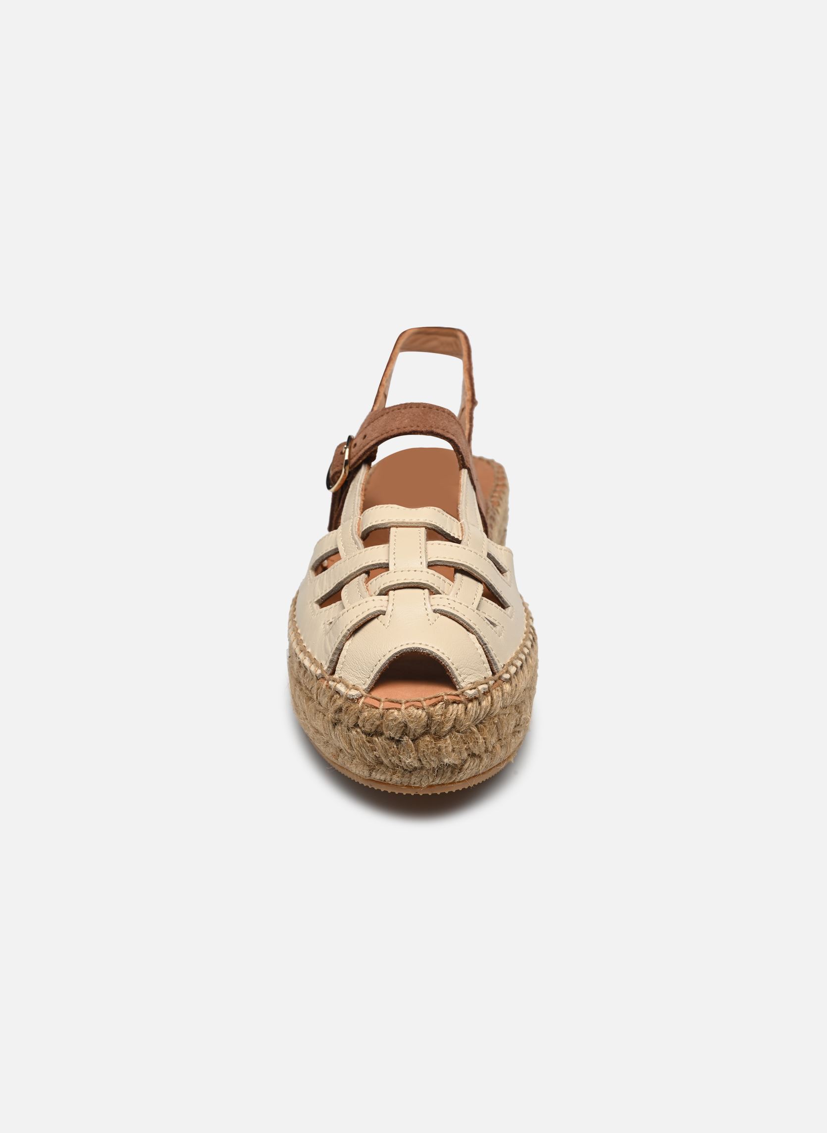 Espadrilles met sleehak en plateau Thalis Double dames wit Naguisa Espadrilles met sleehak en plateau Thalis Double dames wit ECRU BROWN
