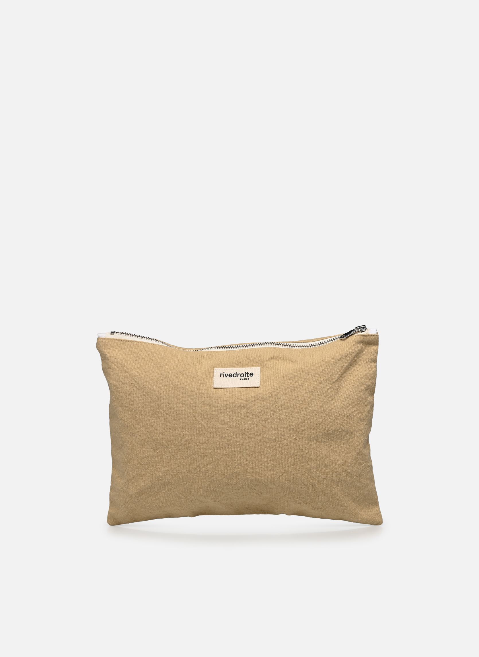 Pochettes Barbette - The Cool Pouch- Recycled Cott femme marron RIVE DROITE PARIS Pochettes Barbette - The Cool Pouch- Recycled Cott femme marron Sand