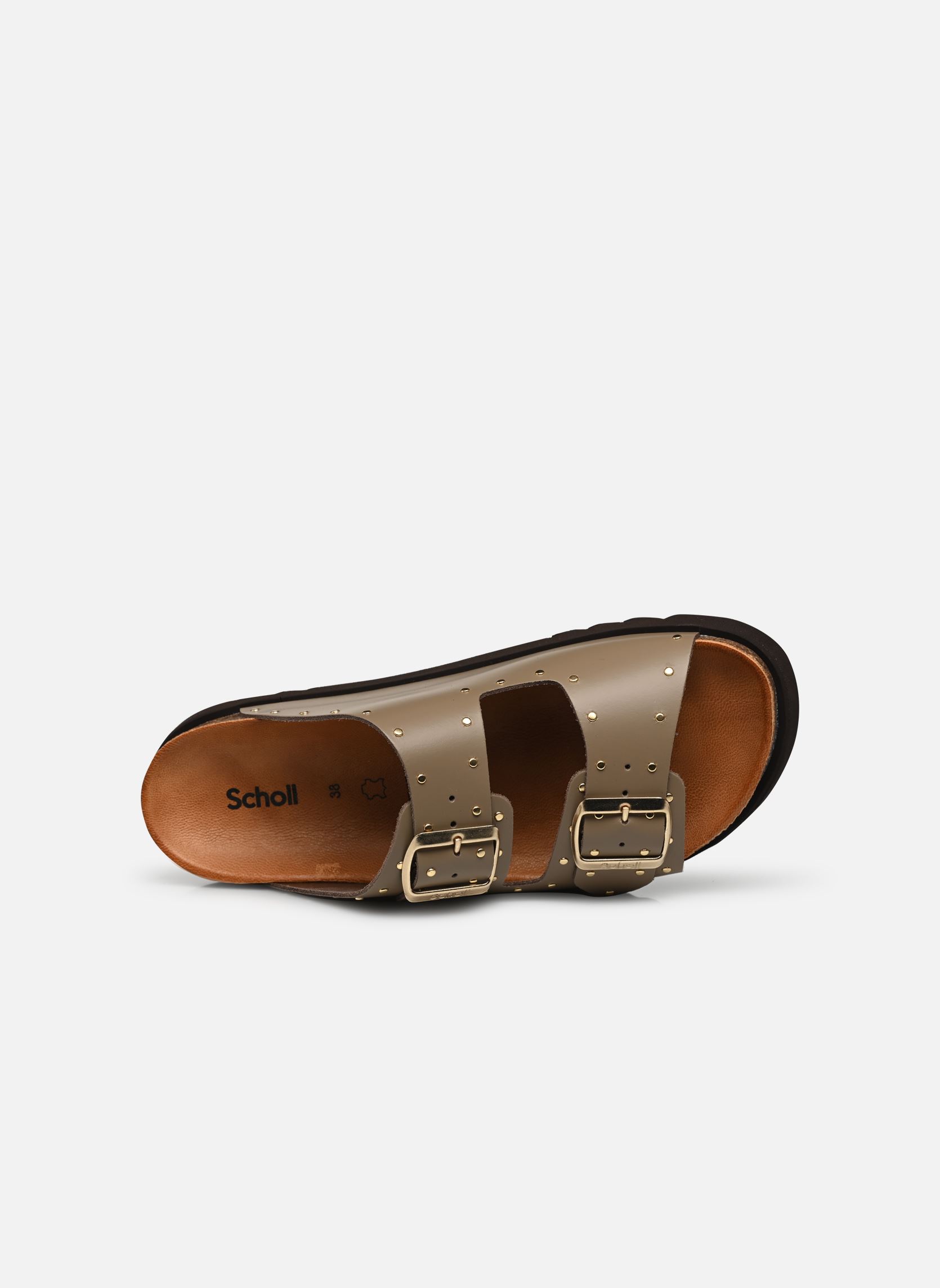 Mules BEATRIZ COLLECTION femme marron Scholl Mules BEATRIZ COLLECTION femme marron TAUPE LEATHER + STUDS