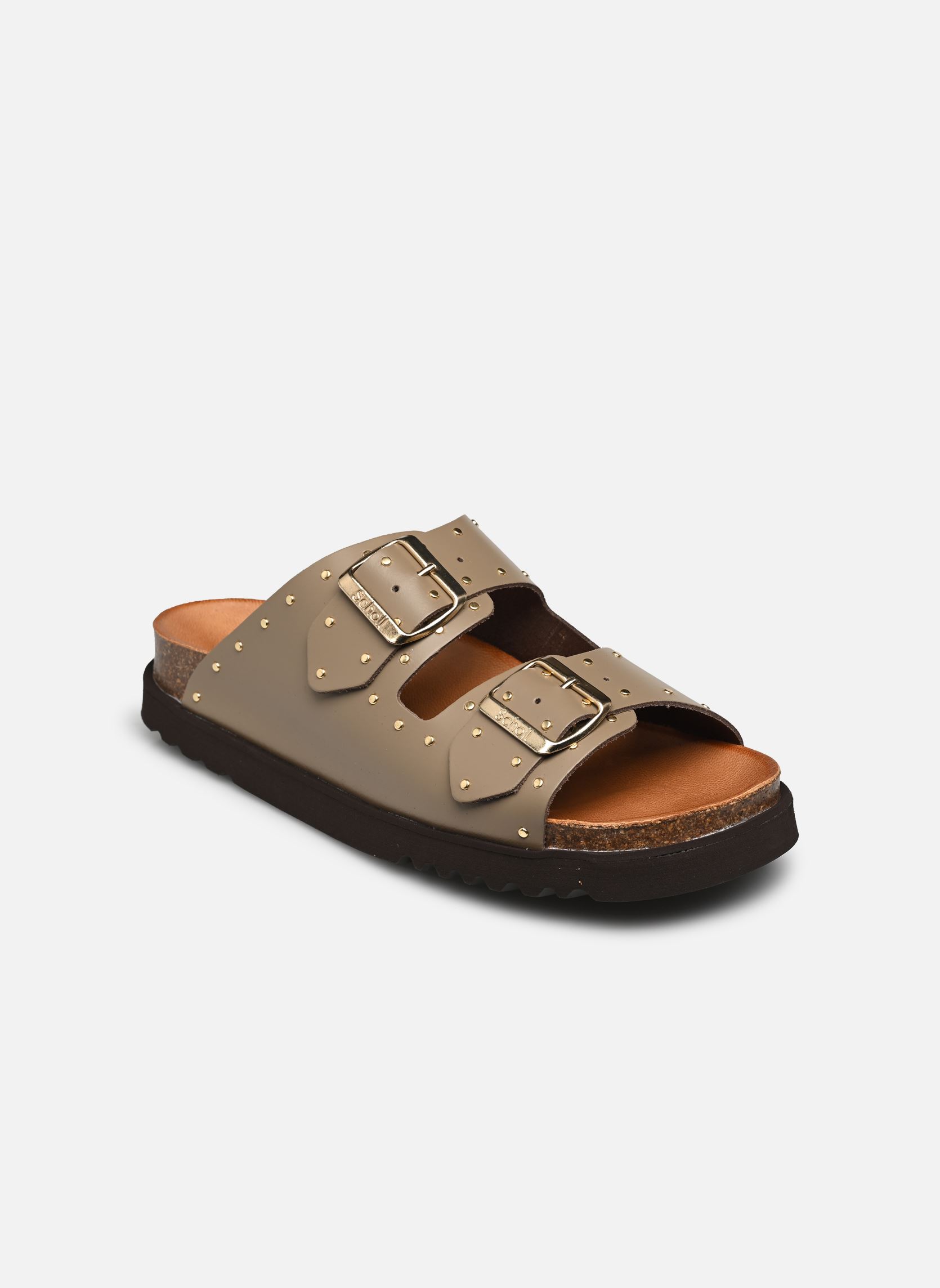 Mules BEATRIZ COLLECTION femme marron Scholl Mules BEATRIZ COLLECTION femme marron TAUPE LEATHER + STUDS