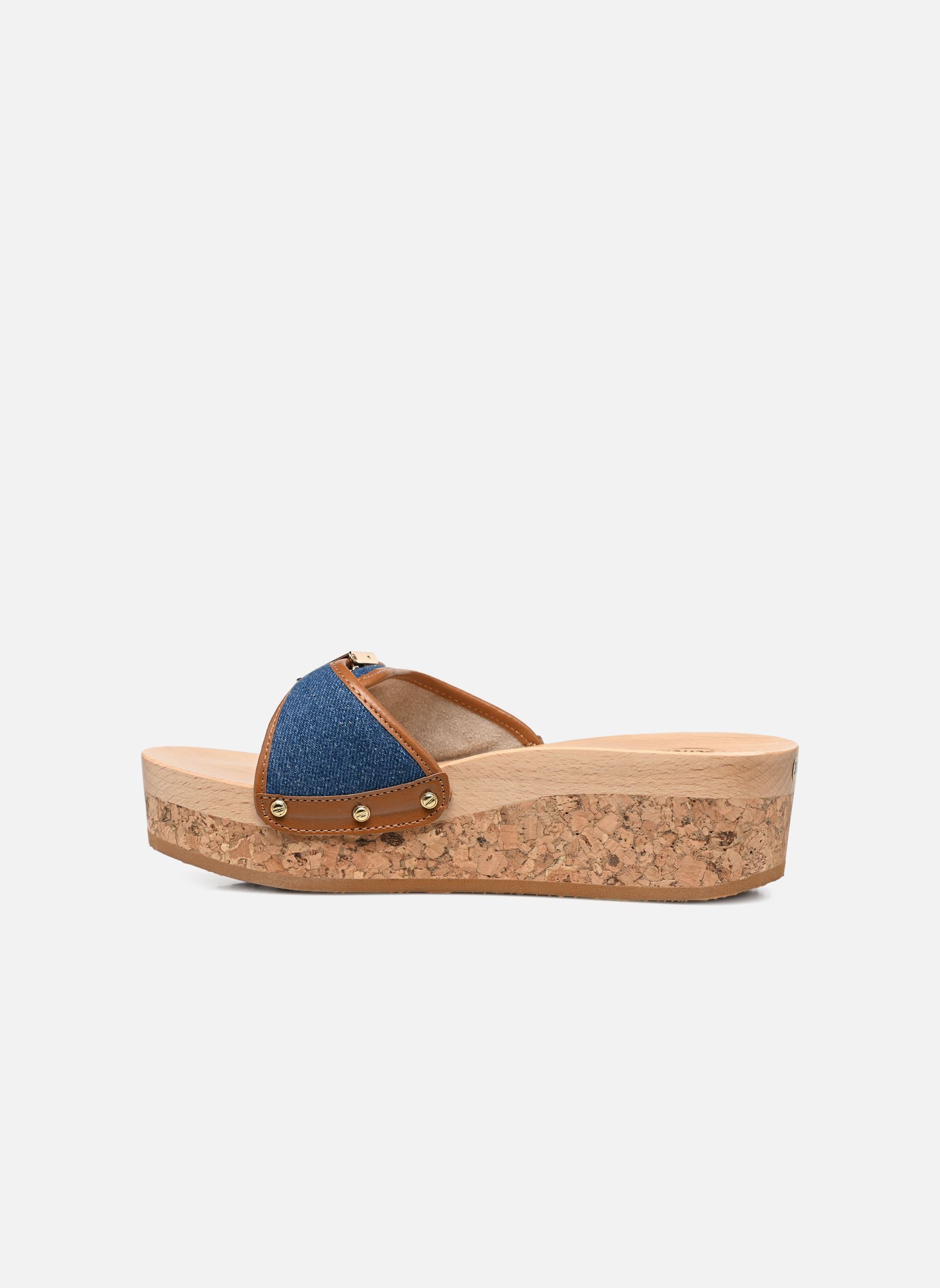 Pantoletten PESCURA WEDGE REESE ICONIC damen blau Scholl Pantoletten PESCURA WEDGE REESE ICONIC damen blau Denim/Cognac