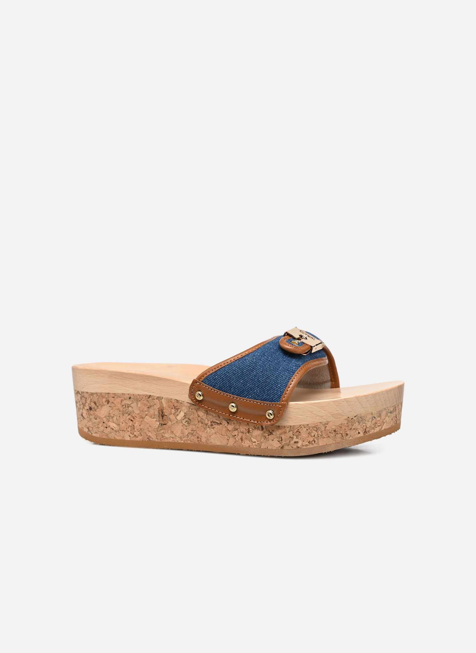 Pantoletten PESCURA WEDGE REESE ICONIC damen blau Scholl Pantoletten PESCURA WEDGE REESE ICONIC damen blau Denim/Cognac