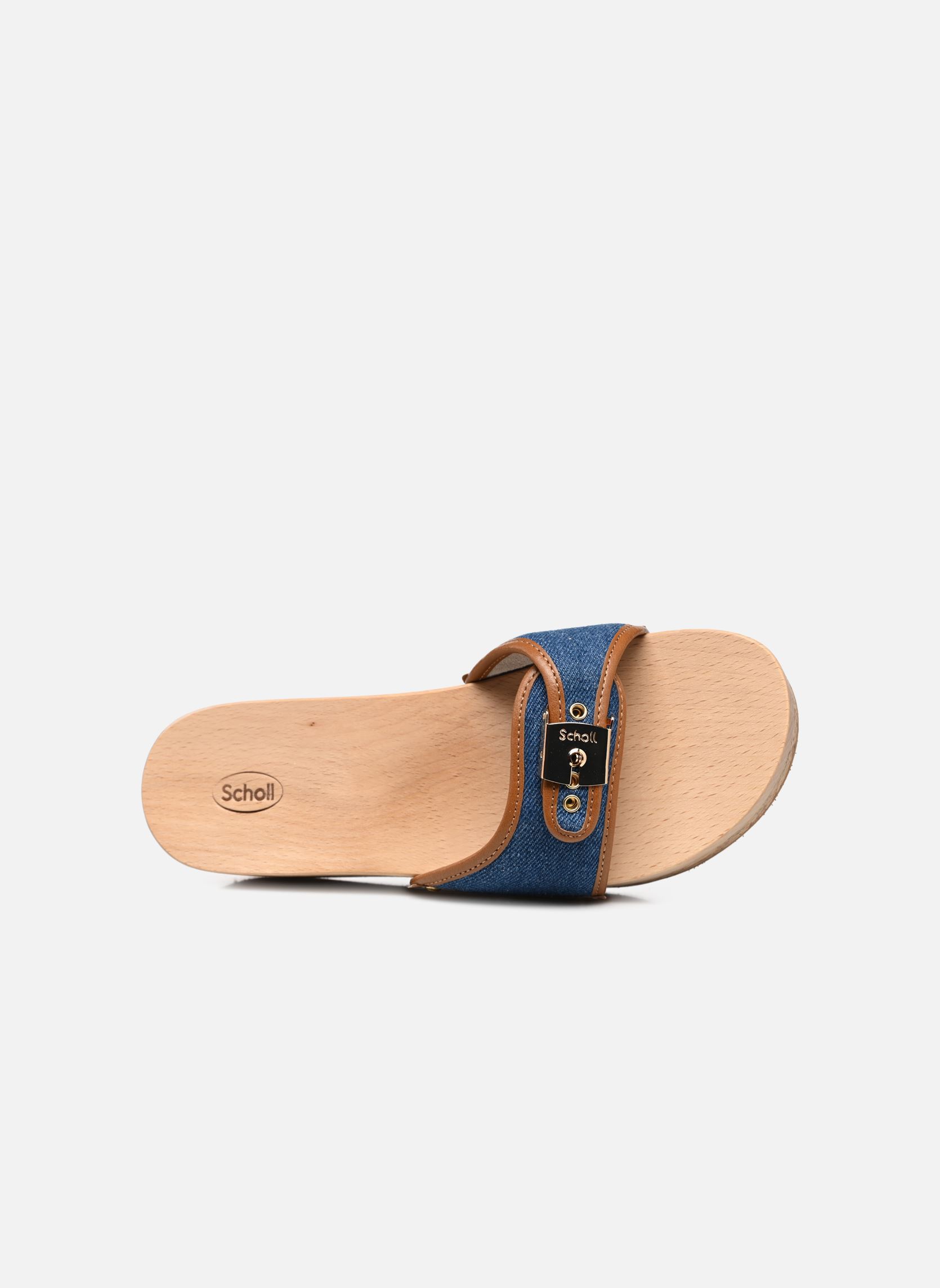 Pantoletten PESCURA WEDGE REESE ICONIC damen blau Scholl Pantoletten PESCURA WEDGE REESE ICONIC damen blau Denim/Cognac